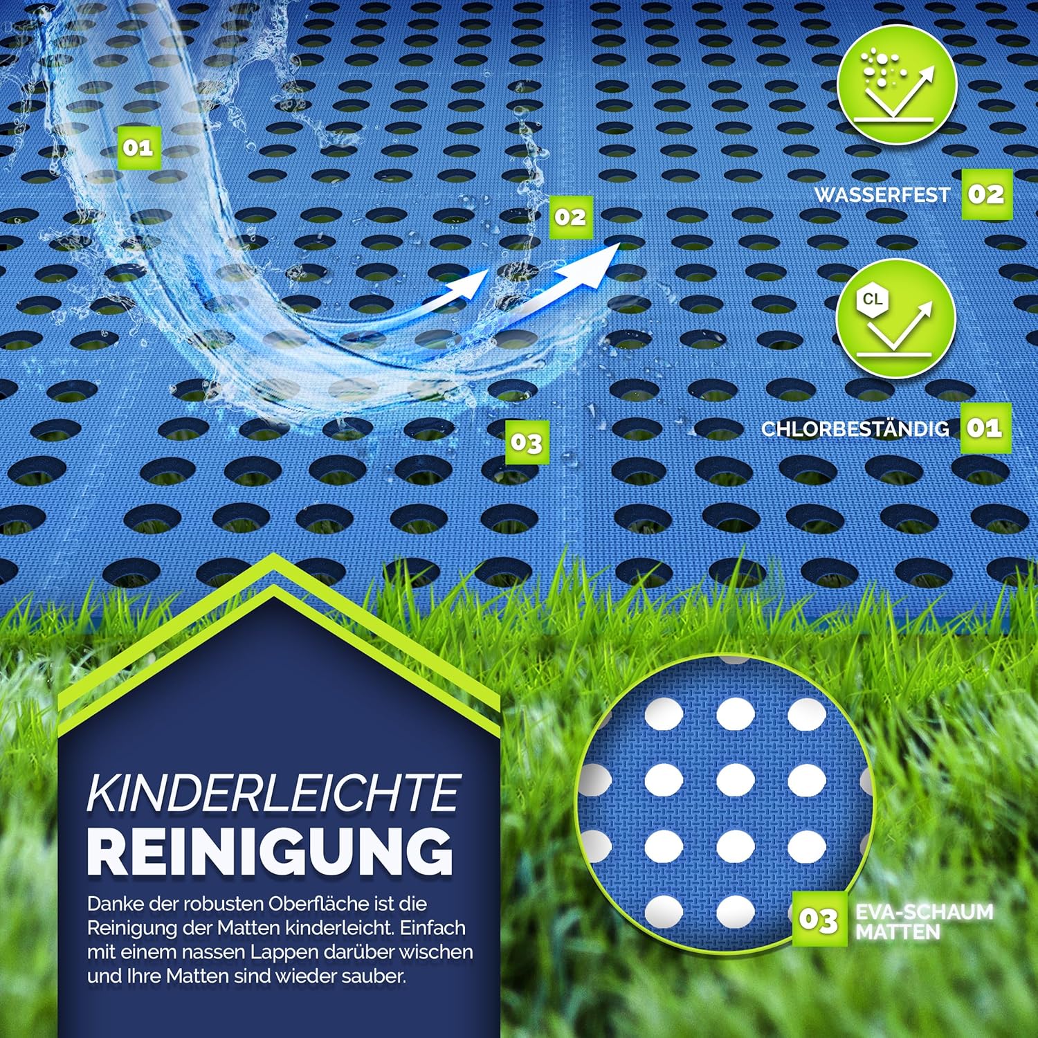 Thumbnail 2 de Tapis de protection pour piscine tillvex® en mousse EVA 51x51 cm (lot de 12)