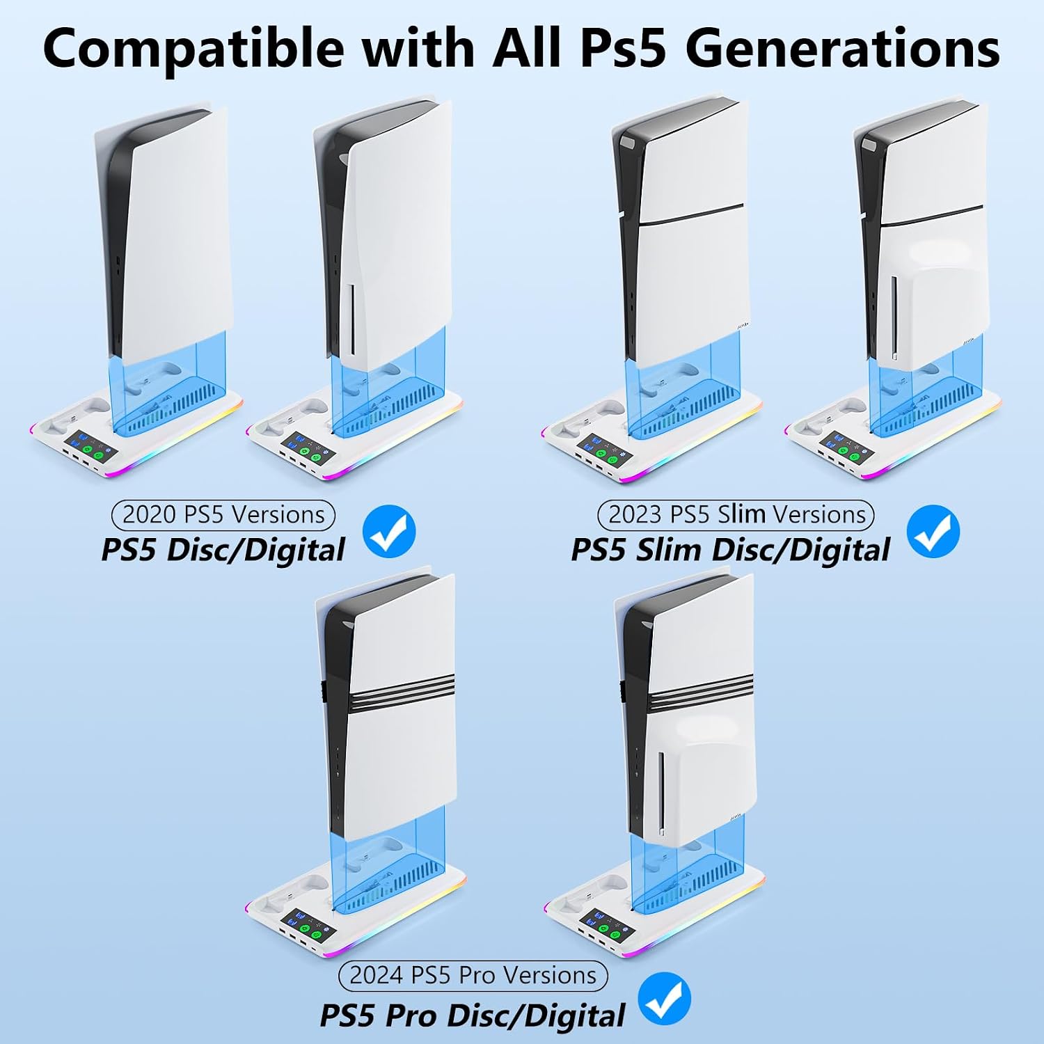 Detalle 2 de PS5 Stand Cooling Fan and Controller Charger Dock