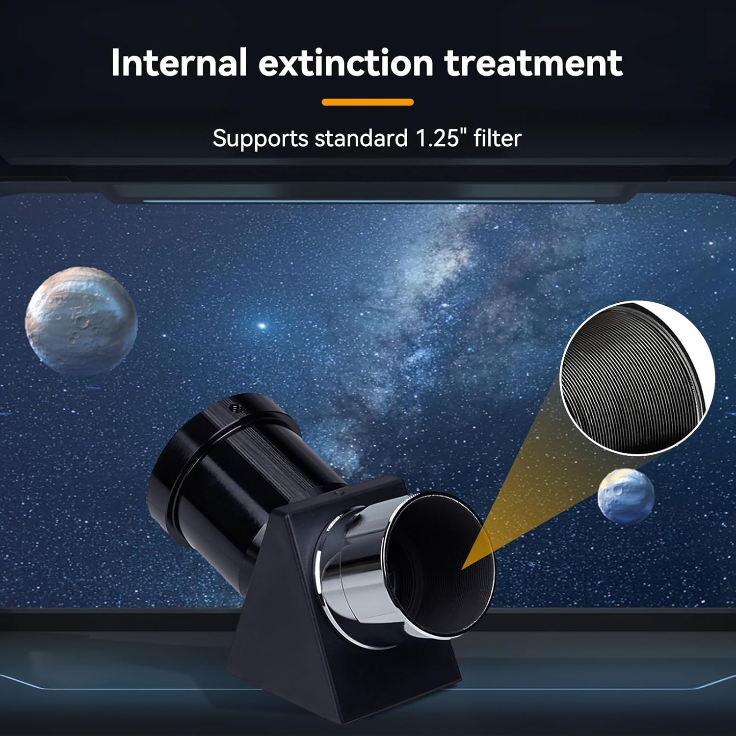Thumbnail 5 de SvBony SV221 Diagonal Télescope 1,25'' 45° — Prisme Diagonal Érecteur avec Anneau en Laiton