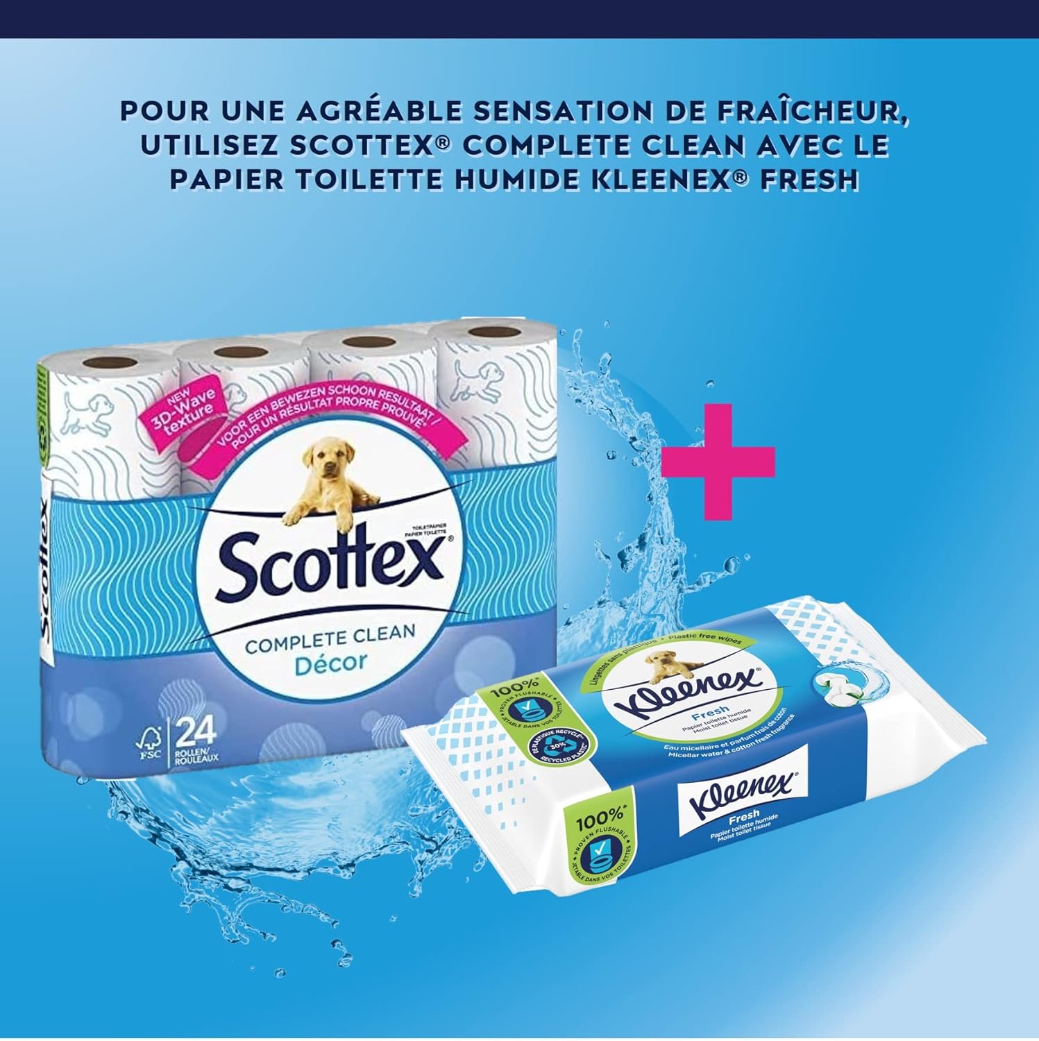 Thumbnail 2 de SCOTTEX Classic Décor – Papier toilette 2 plis, 24 rouleaux – douceur et résistance, 3 en 1