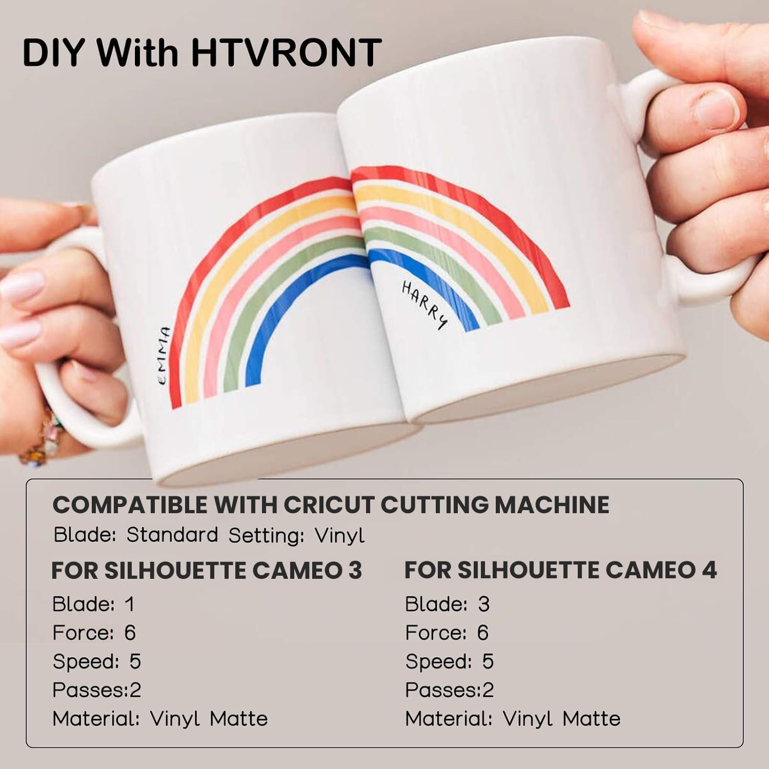 Detalle de HTVRONT Yellow Permanent Vinyl 12" x 14ft – Glossy Adhesive Vinyl for Cricut, Silhouette and more