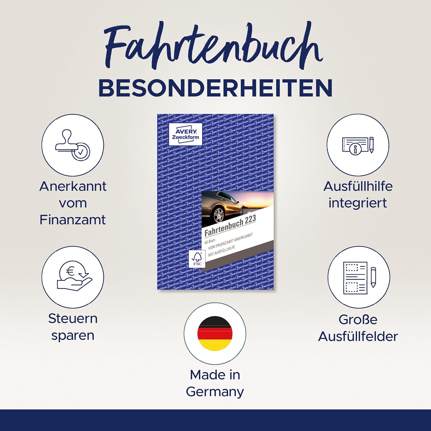 Thumbnail 1 de AVERY Zweckform 223 Fahrtenbuch A5, 80 Seiten 📒