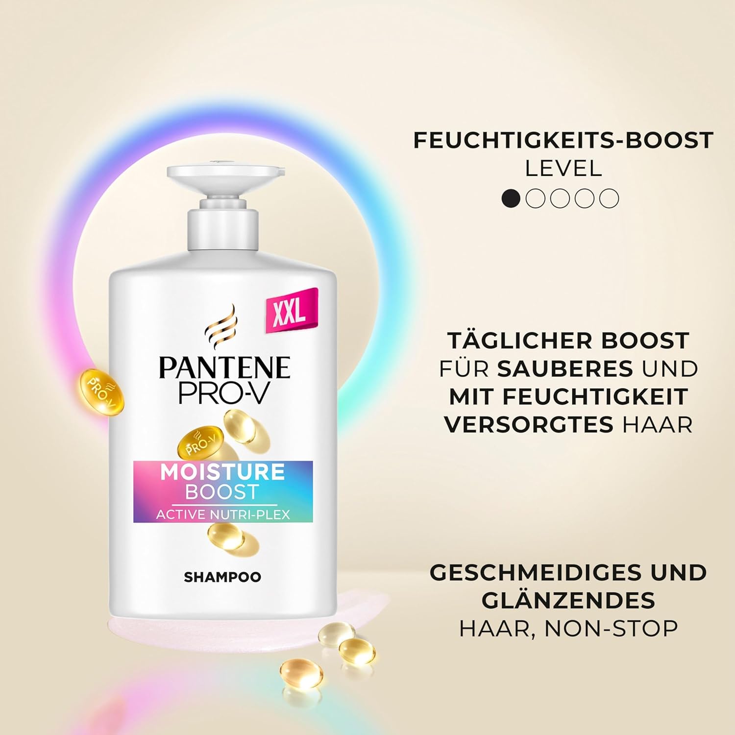 Detalle de Pantene Pro-V Moisture Boost Shampoo 1000ml Pumpspender – für normales und trockenes Haar