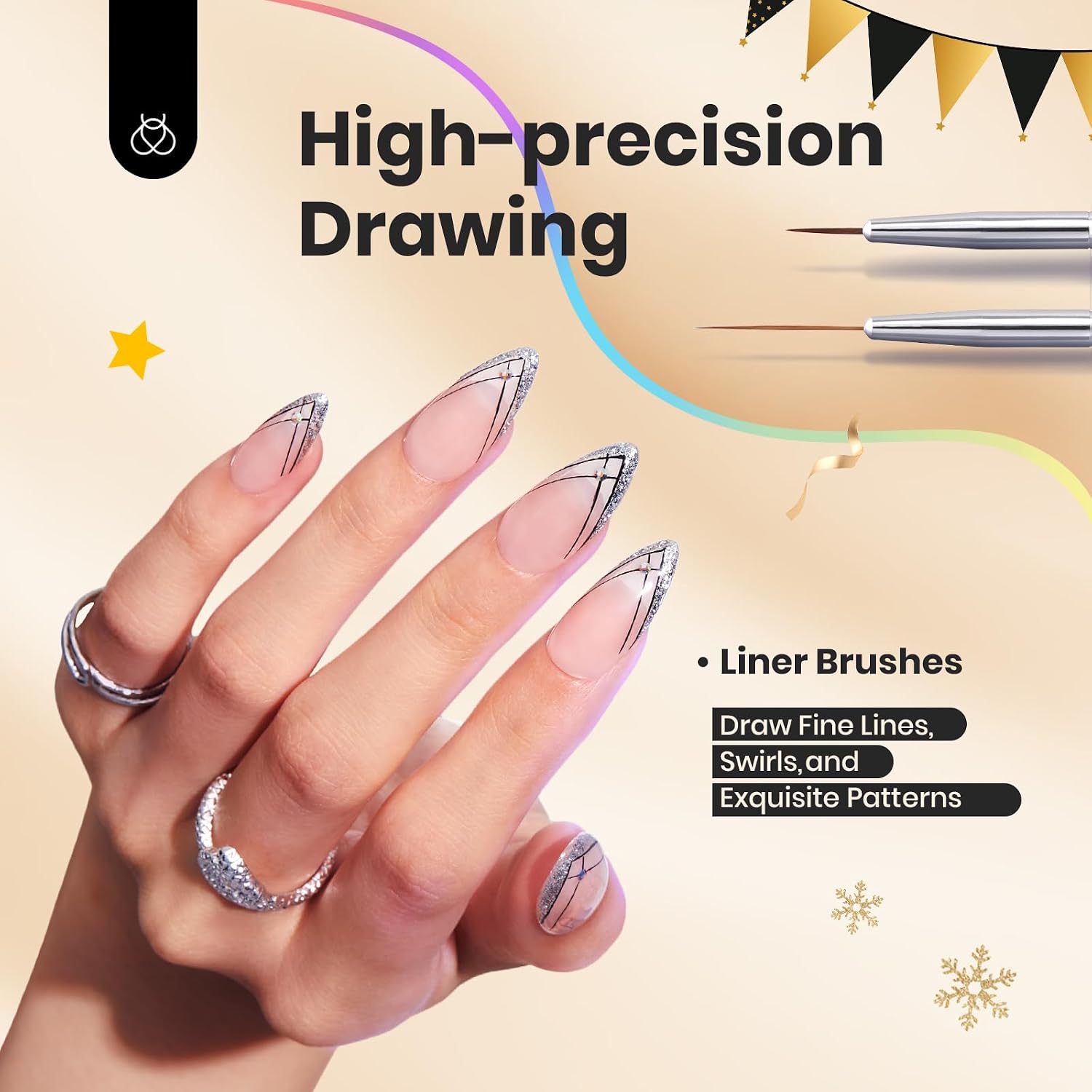 Thumbnail 1 de Beetles Nagelpinsel Set 6Pcs Nailart Nageldesign Pinsel