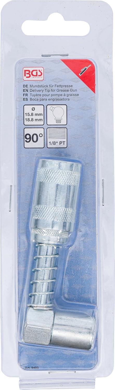 Detalle 2 de BGS 9403 angled delivery tip for grease gun (1/8" PT hose)