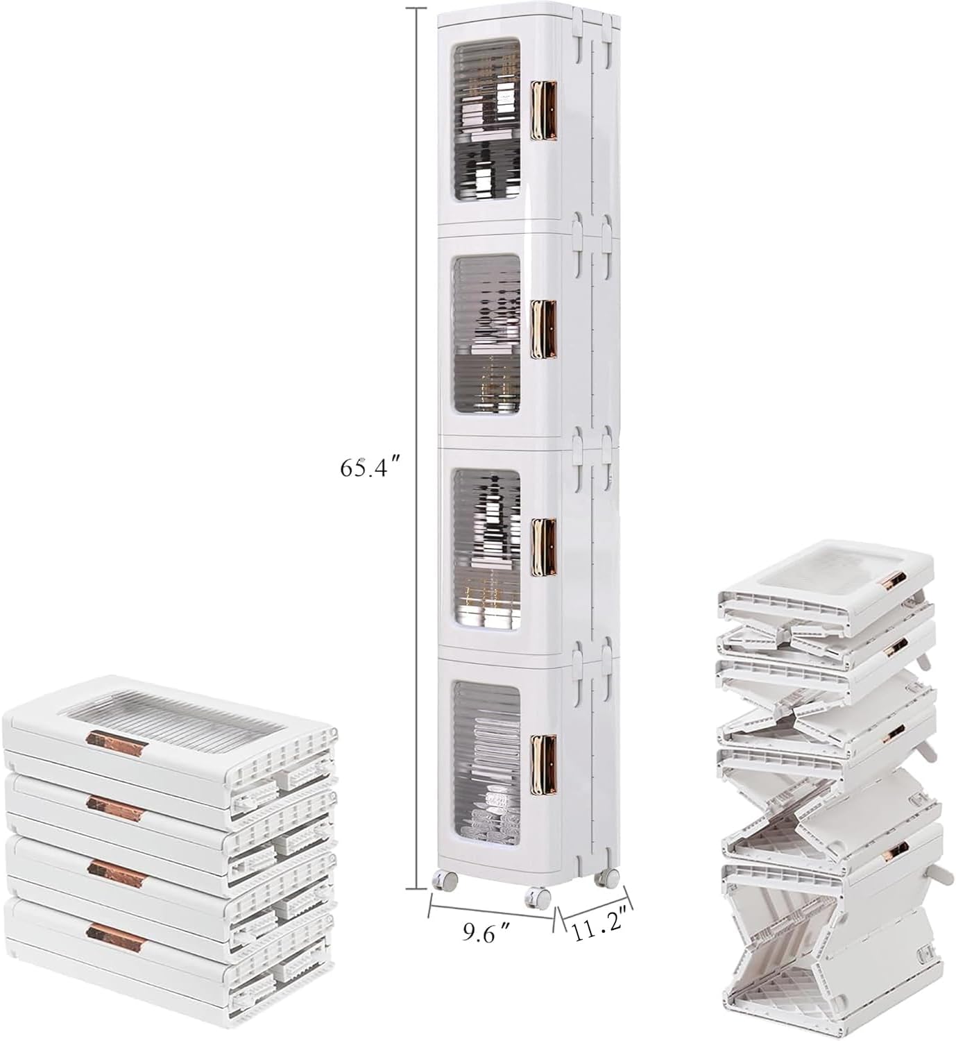 Thumbnail 1 de VECELO 4-Tier Tall Narrow Storage Cabinet 4-tier
