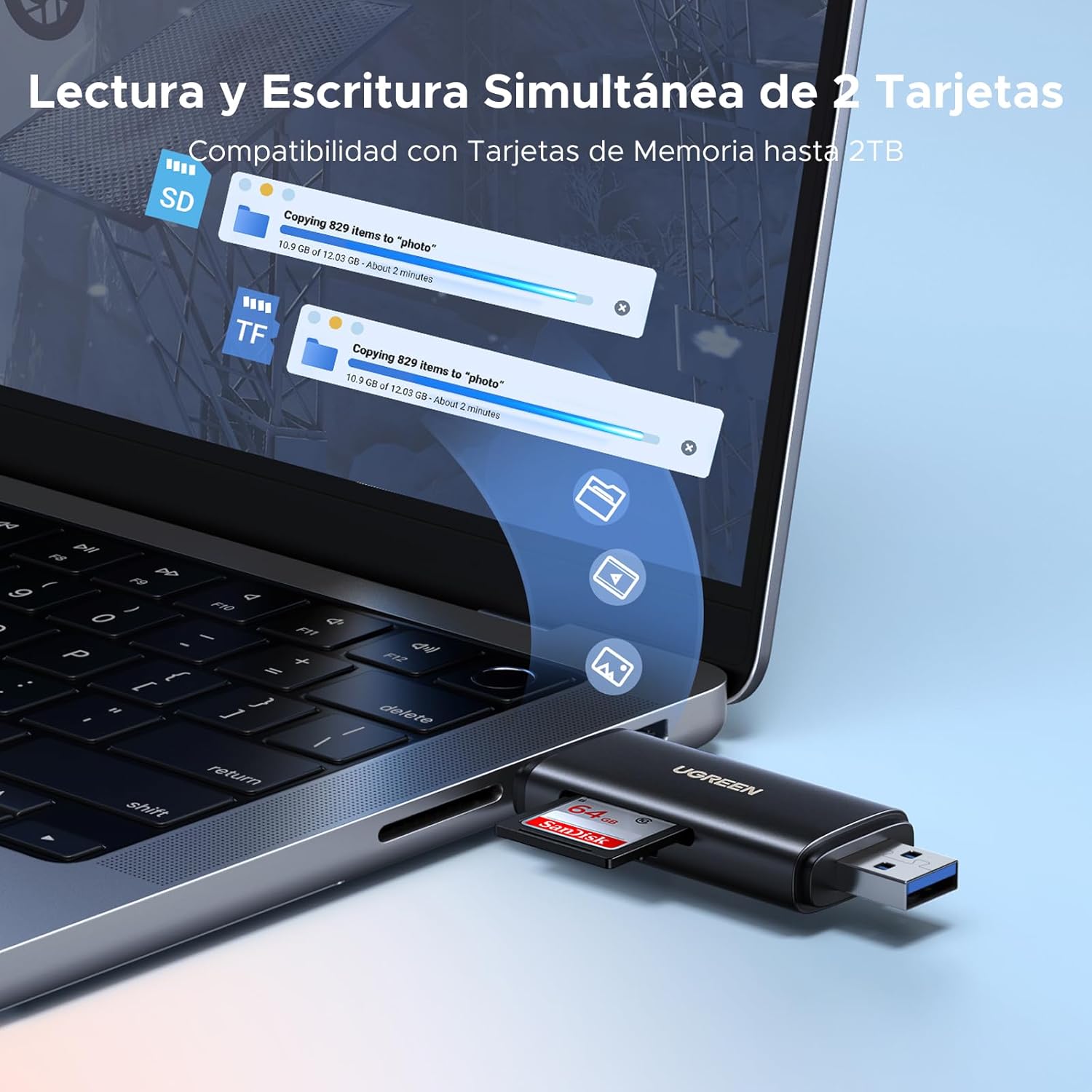 Thumbnail 5 de UGREEN Lector de Tarjetas SD 4.0 UHS II USB-C ⚡