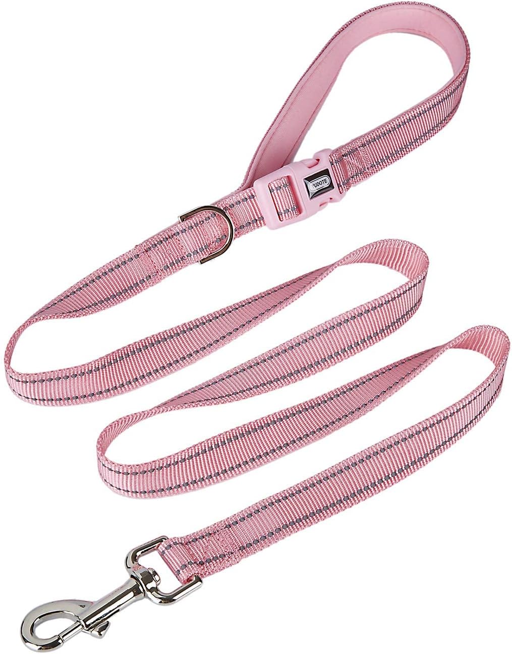 Thumbnail 3 de YUDOTE Reflective Strong Nylon Dog Lead with Padded Neoprene Handle (150cm) – Pink