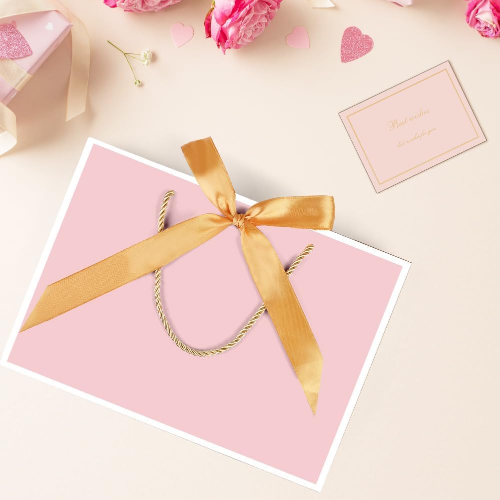 Thumbnail 3 de AMFUN 1 middelgrote roze papieren geschenkzakjes met handvatten, set van 2