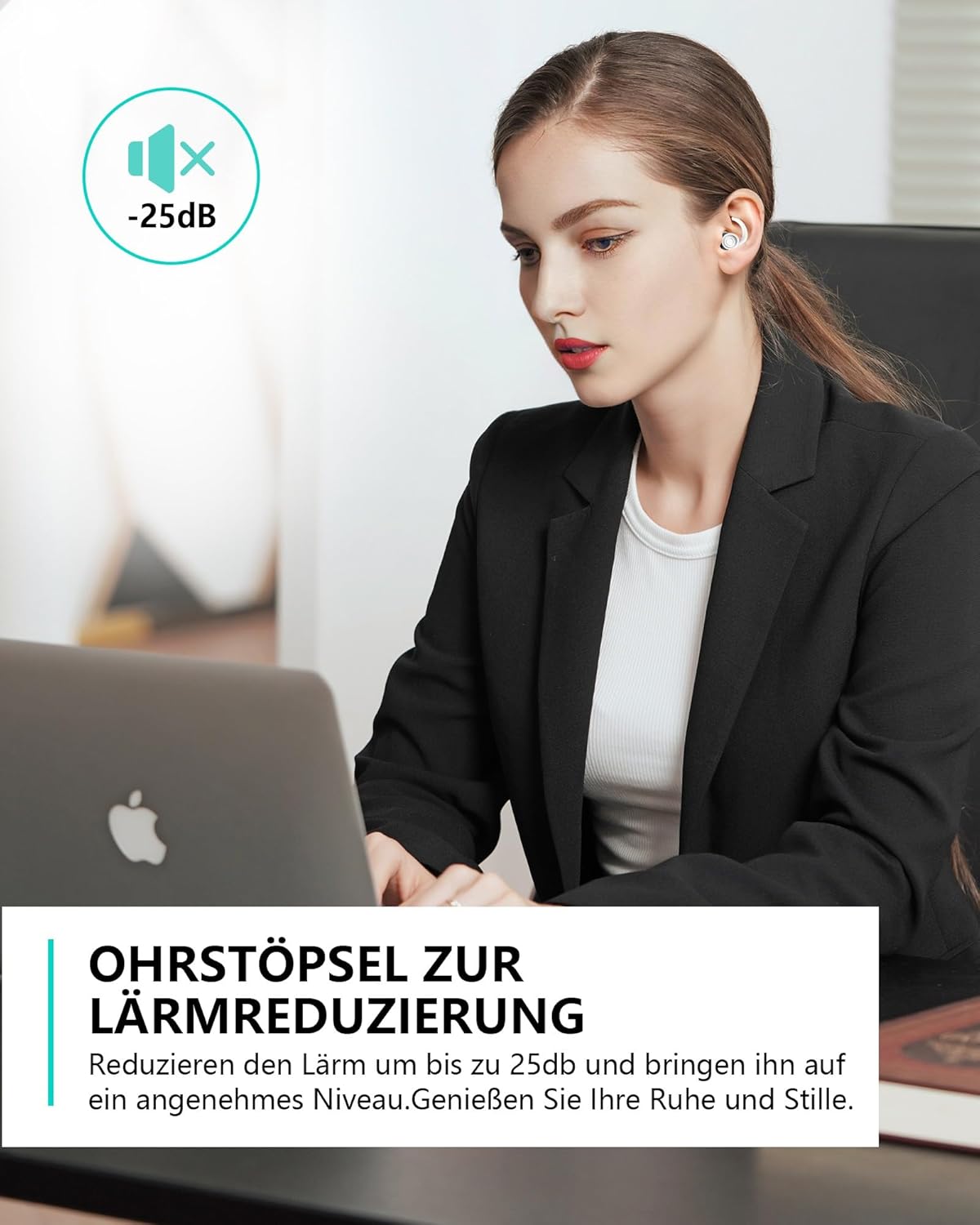 Detalle de SUPCEAT Schlaf- und Gehörschutz Ohrenstöpsel – 2 Paar, Silikon, Wiederverwendbar und Waschbar (S/L) in Weiß