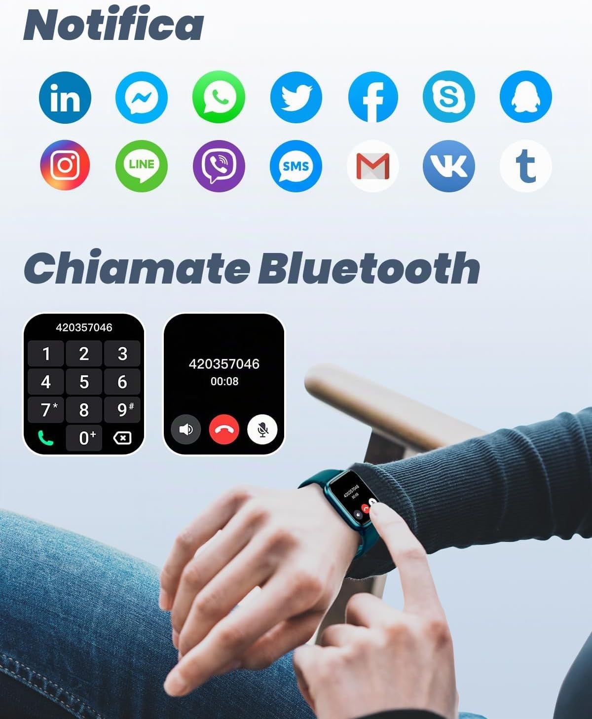 Detalle 2 de GRV Smartwatch Uomo Bluetooth