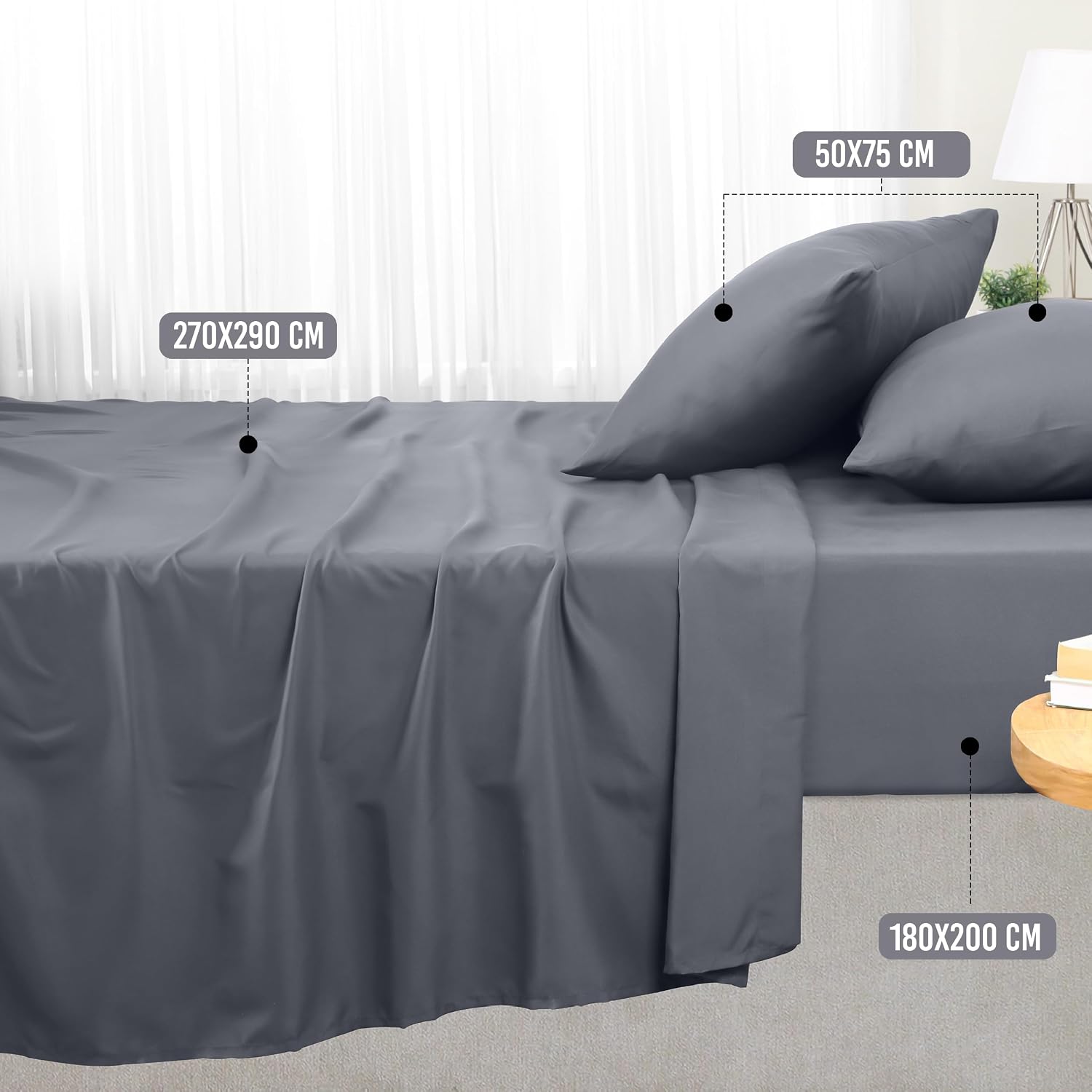 Thumbnail 1 de Utopia Bedding Set lenzuola matrimoniali 180x200 cm, 4 pezzi