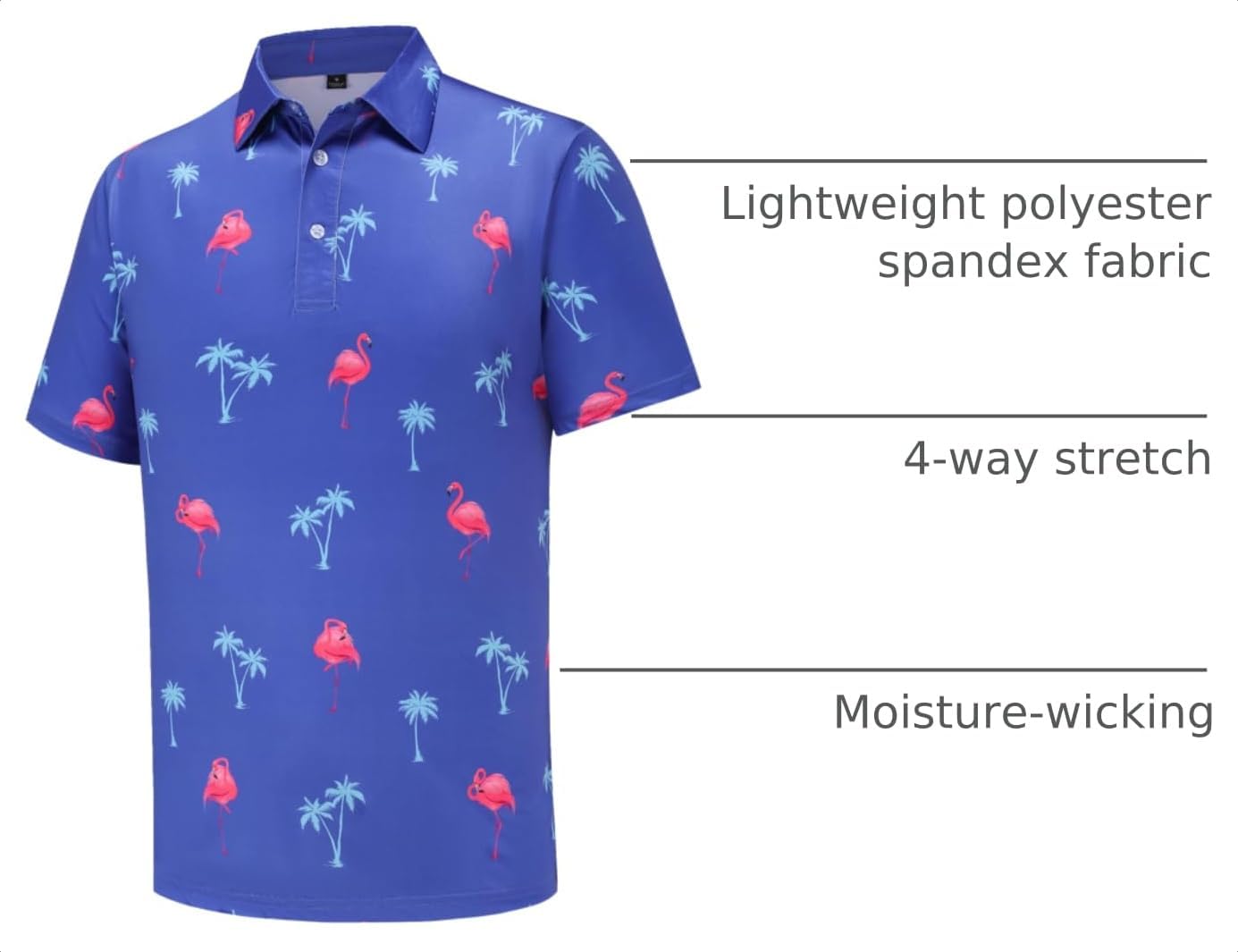 Detalle 2 de Tracamiy Men's Golf Polo in Polyester-Spandex