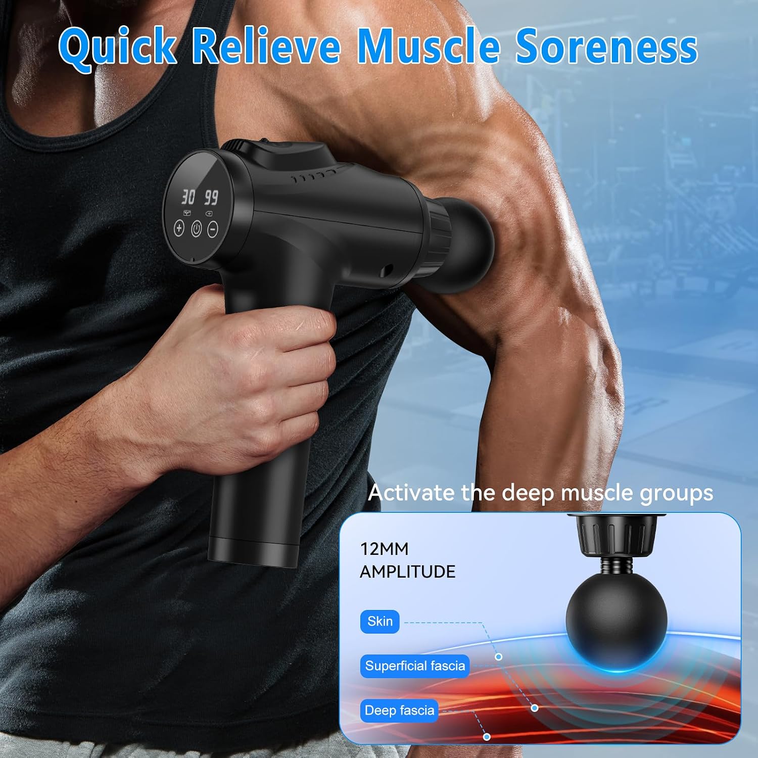 Detalle 2 de APHERMA Massage Gun with 30 Speed Levels