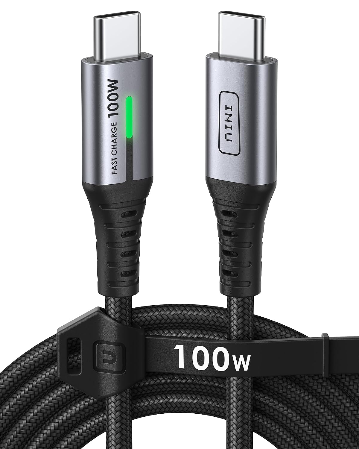 Detalle de INIU DI-D5CC USB-C to USB-C Cable, 2m, 100W with LED Indicator