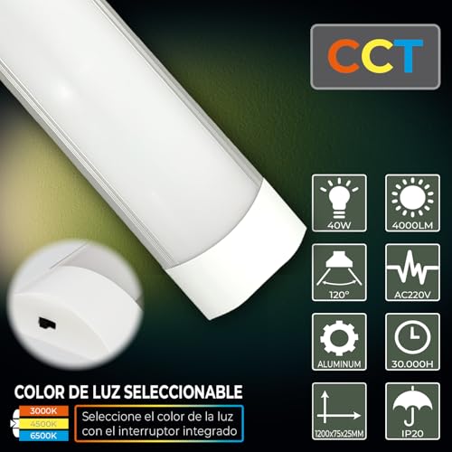 Thumbnail 1 de LED ATOMANT Pantalla Luminaria LED integrada 120 cm, 40W, 4000 lúmenes, CCT regulable