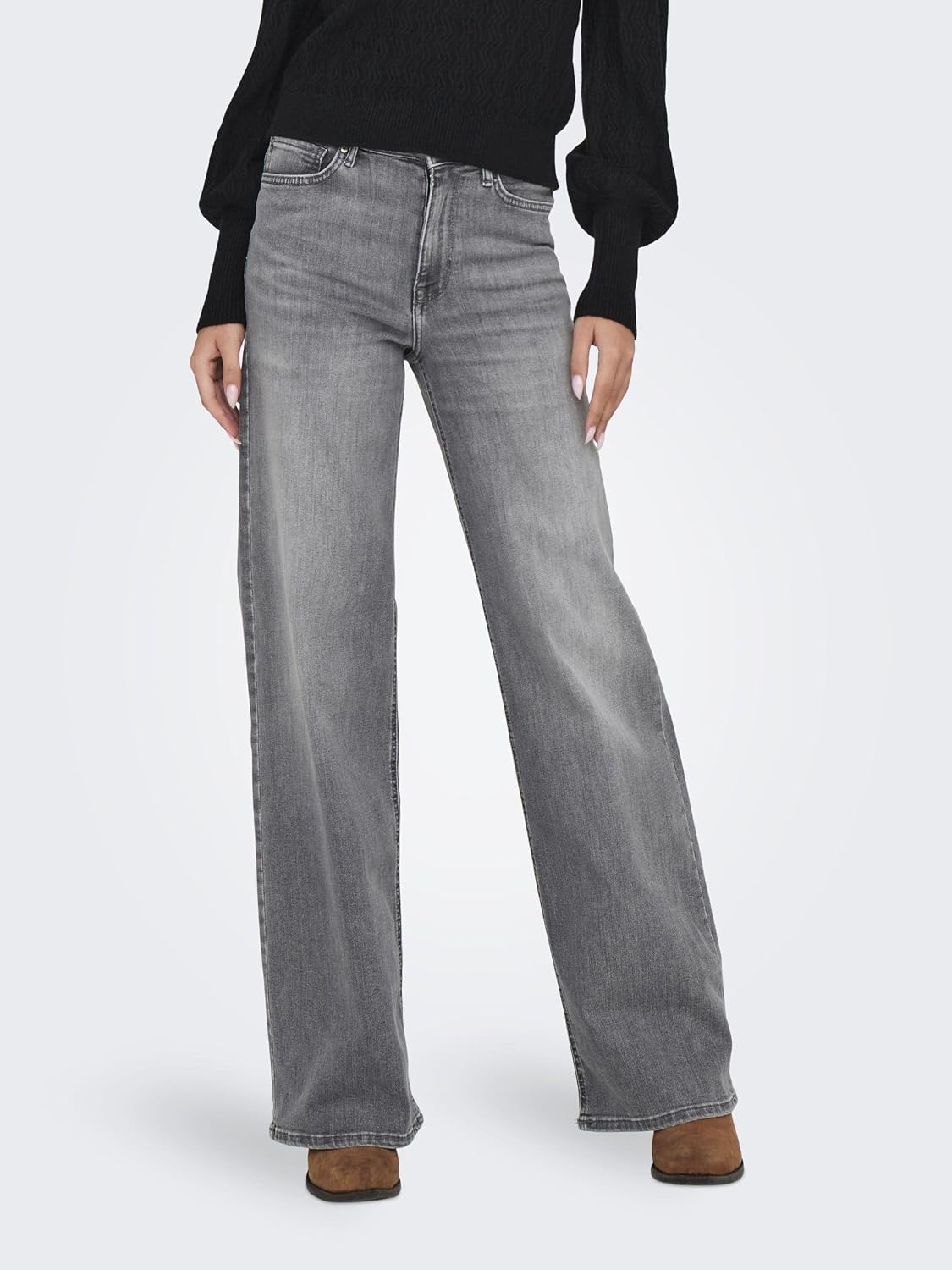Detalle 2 de Only Onlmadison Blush HW Wide DNM – Jean femme à jambe large taille haute