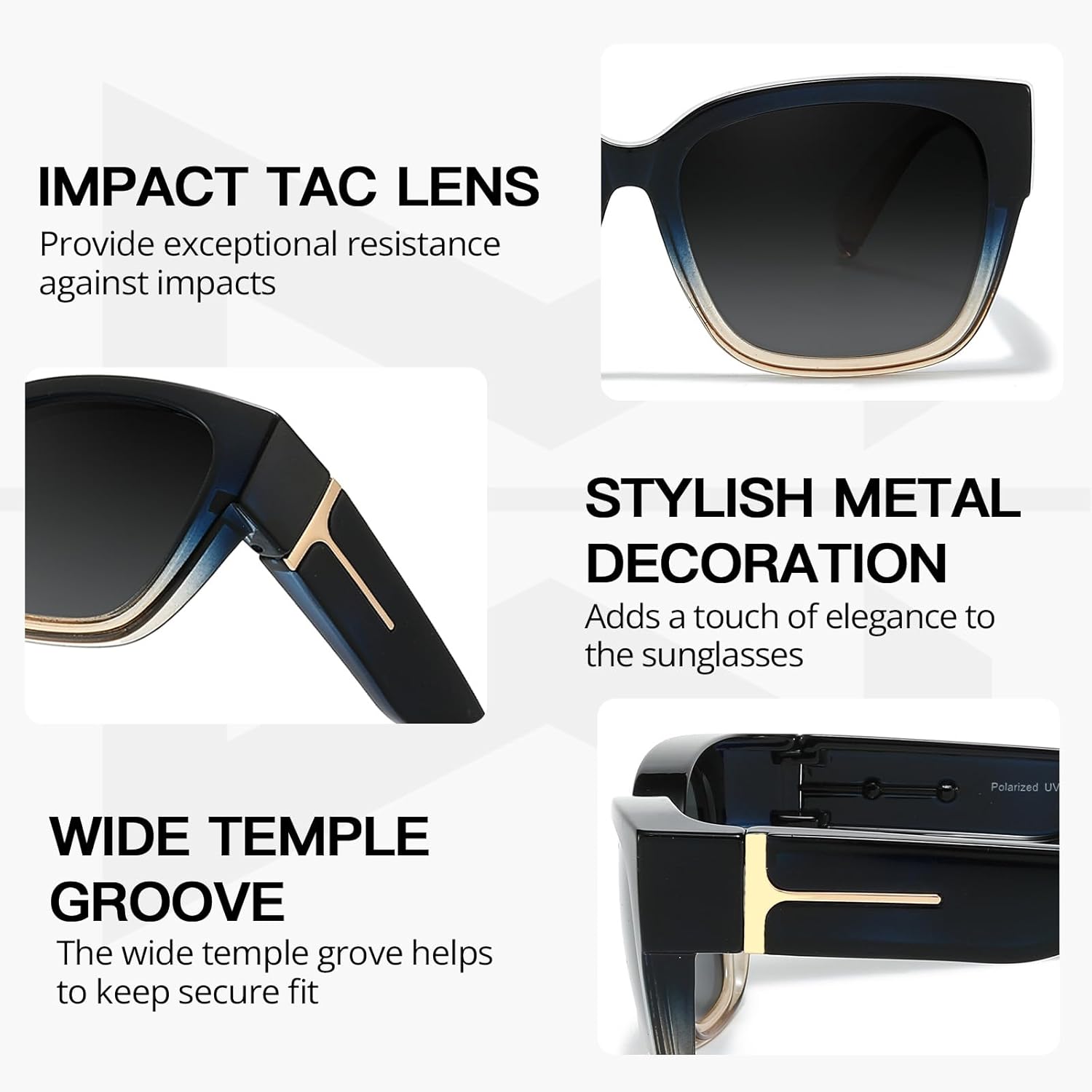 Detalle 2 de Myiaur 2 Pack Over Glasses Sunglasses for Women – Polarised Oversized UV400, Driving & Outdoor