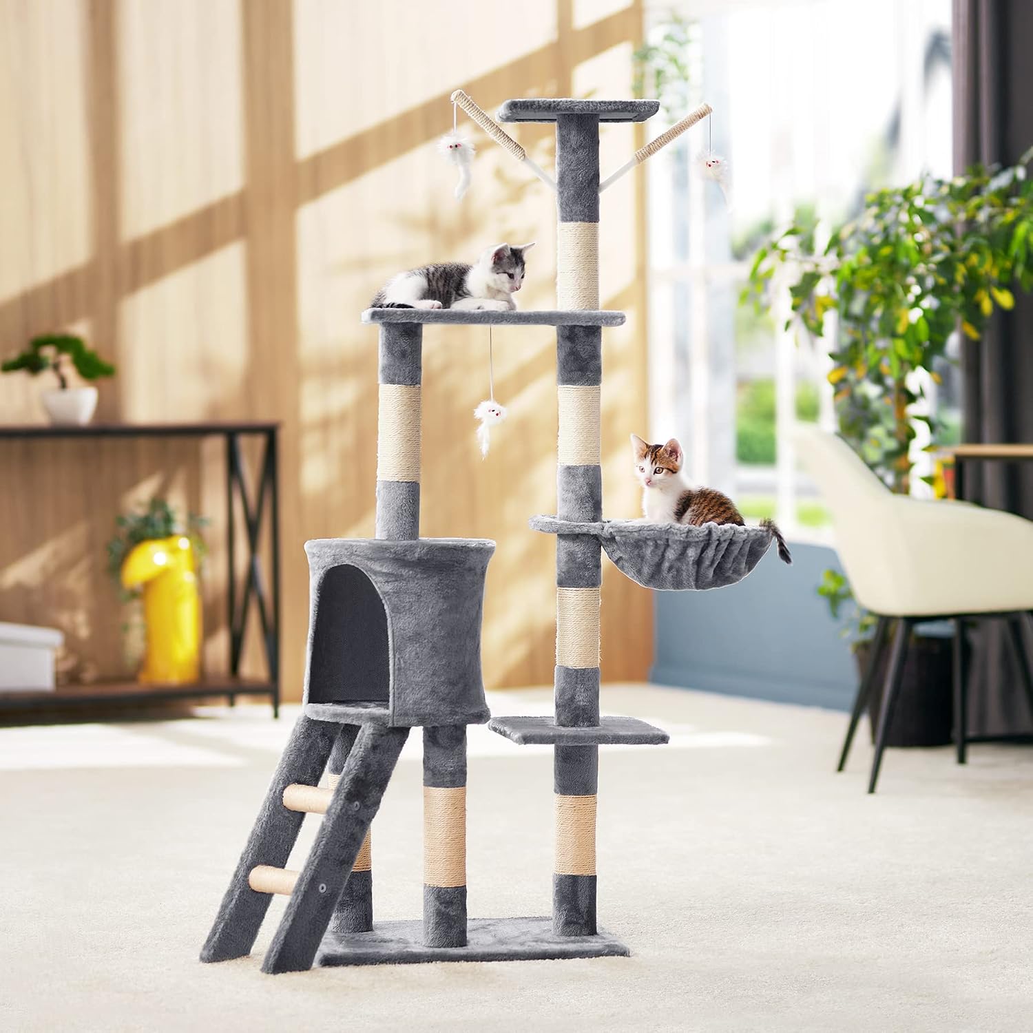 Detalle 2 de tectake Arbol Rascador para Gatos 144 cm