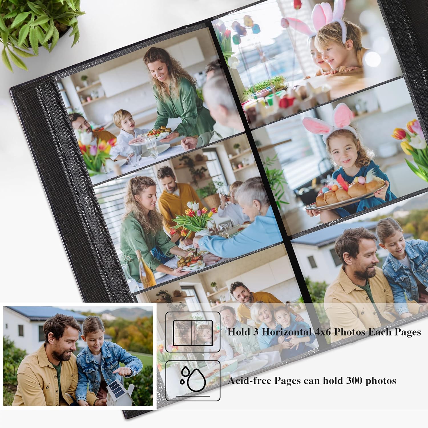 Thumbnail 3 de Vienrose Linen Photo Album 300 pockets 📷