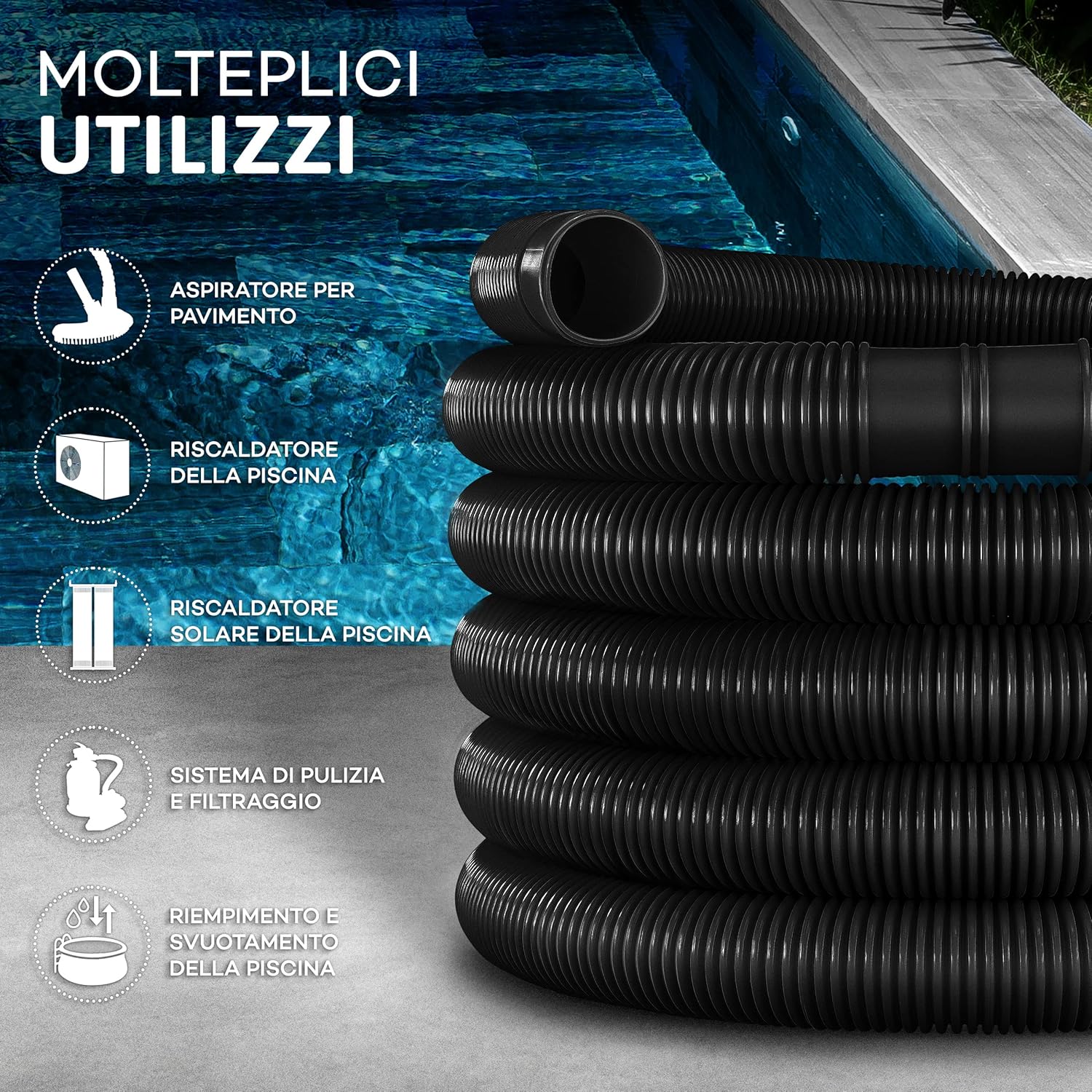 Thumbnail 1 de tillvex Tubo per piscina 14 m / 32 mm con manicotti