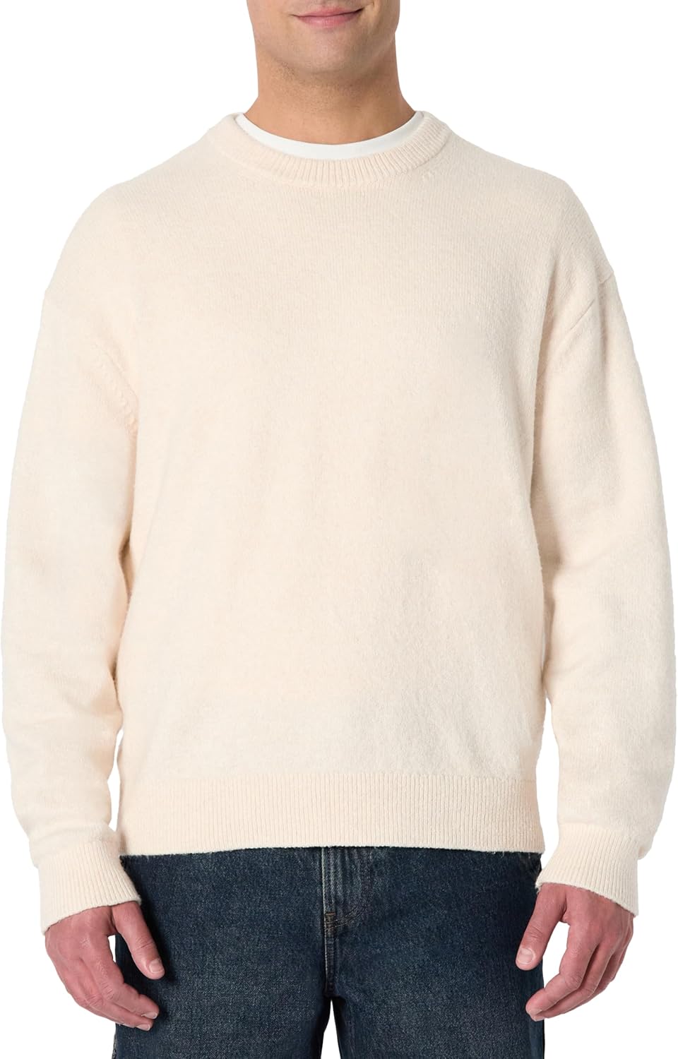 Detalle de Amazon Essentials Men's Relaxed-Fit Cotton Blend Textured Crewneck Pullover Sweater