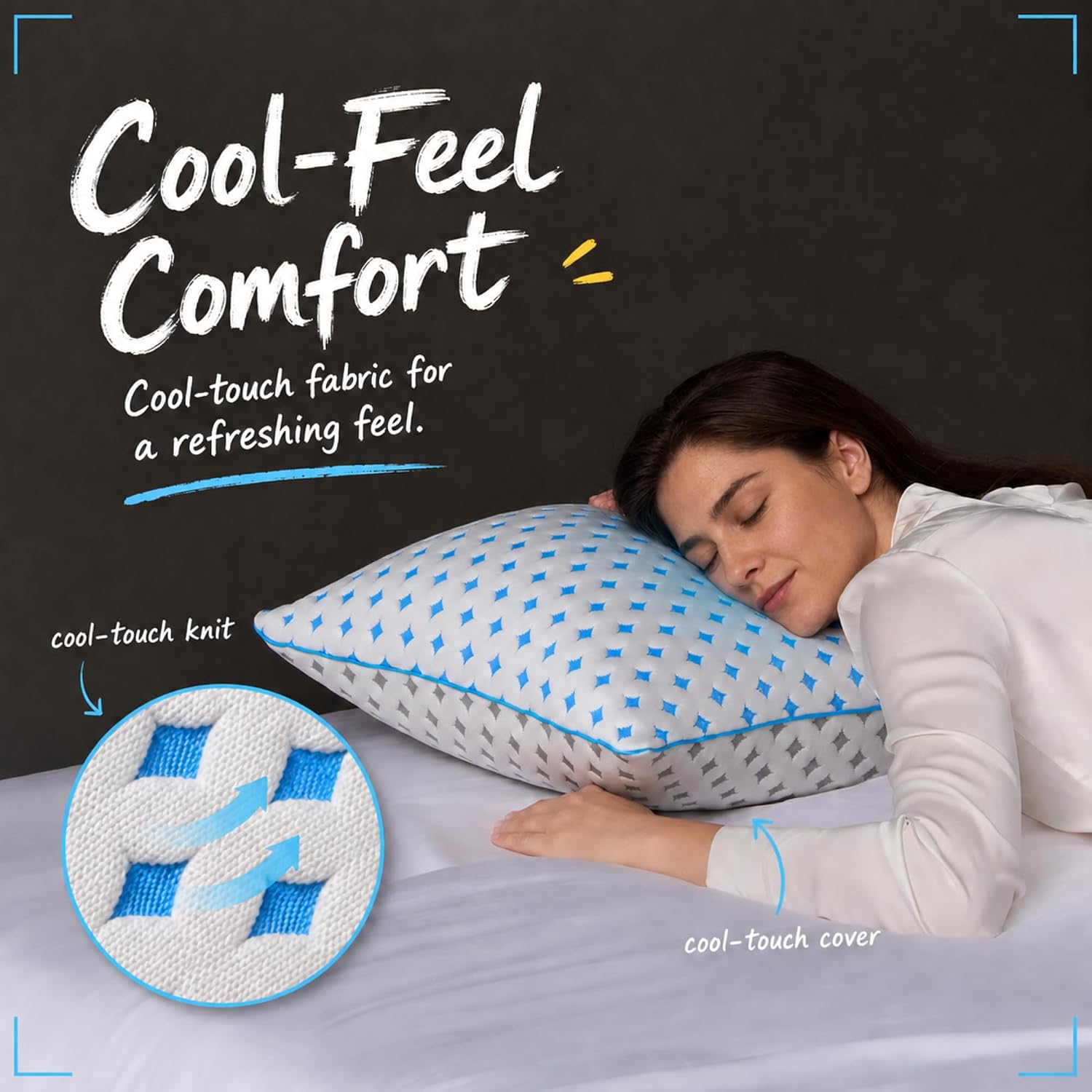 Detalle 2 de LOVELYREST Memory Foam Pillows 2 Pack: Adjustable King Loft with Cooling Breathability