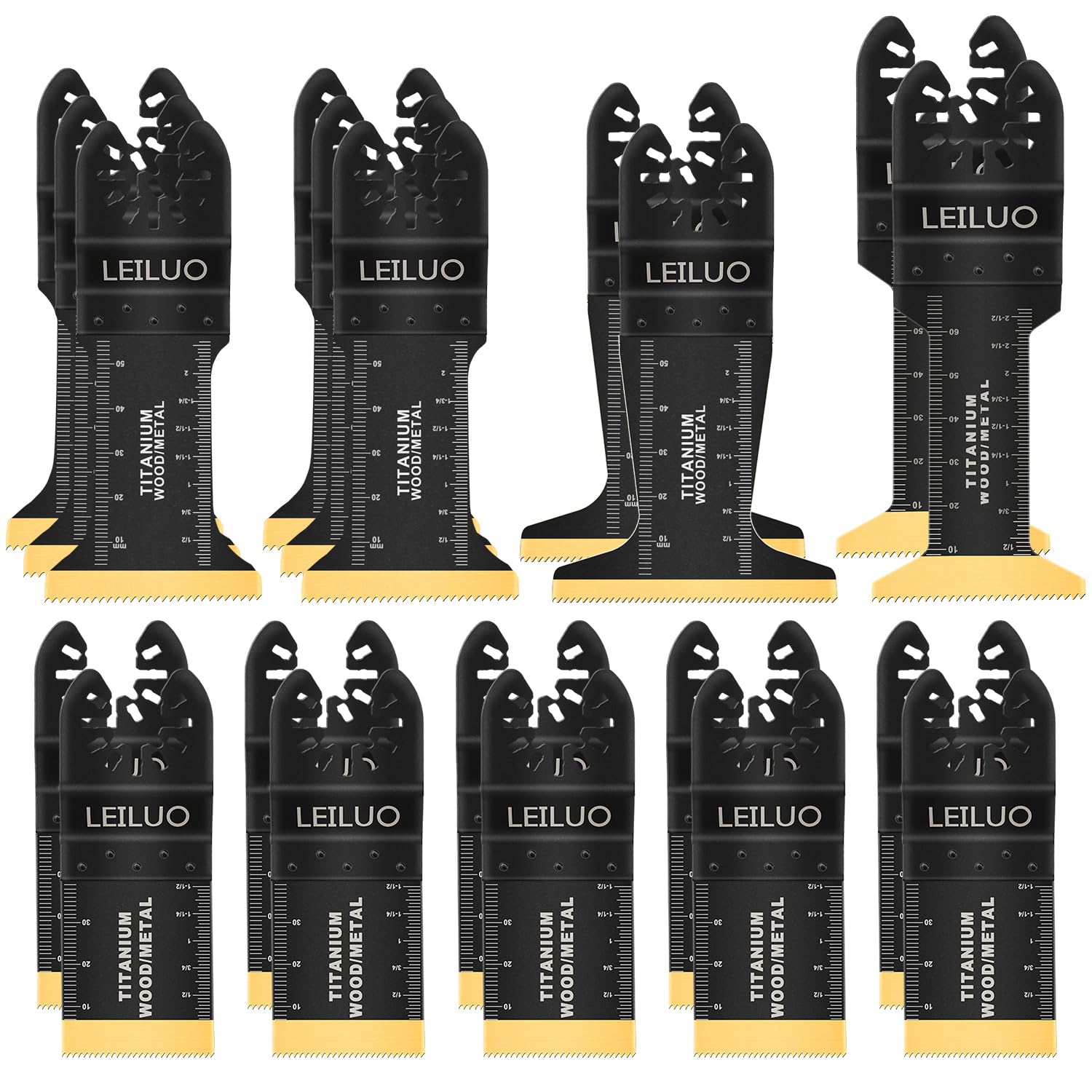 LEILUO 20-Piece Titanium Multitool Blade Set for Oscillating Tools