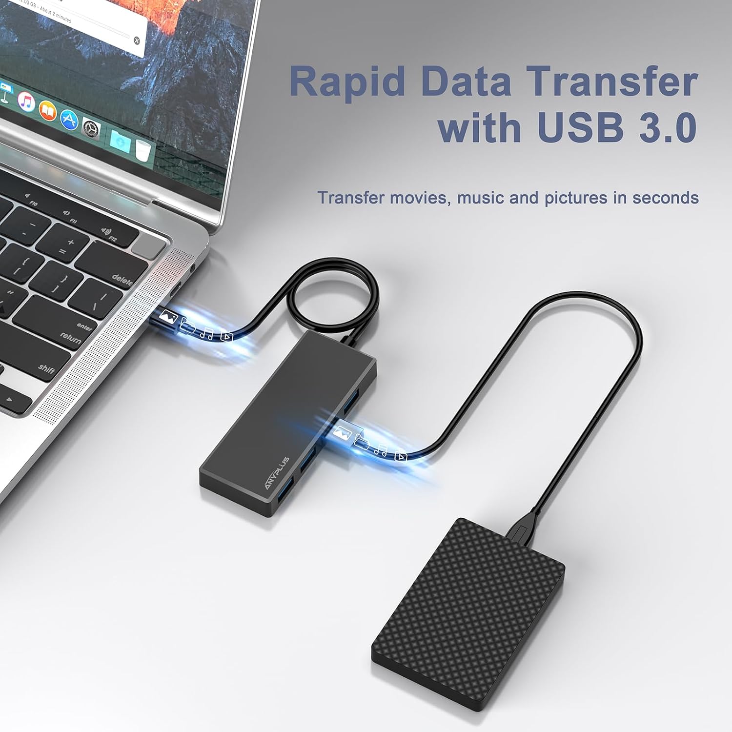 Thumbnail 5 de ANYPLUS USB C Hub 4-port USB 3.0 hub for MacBook