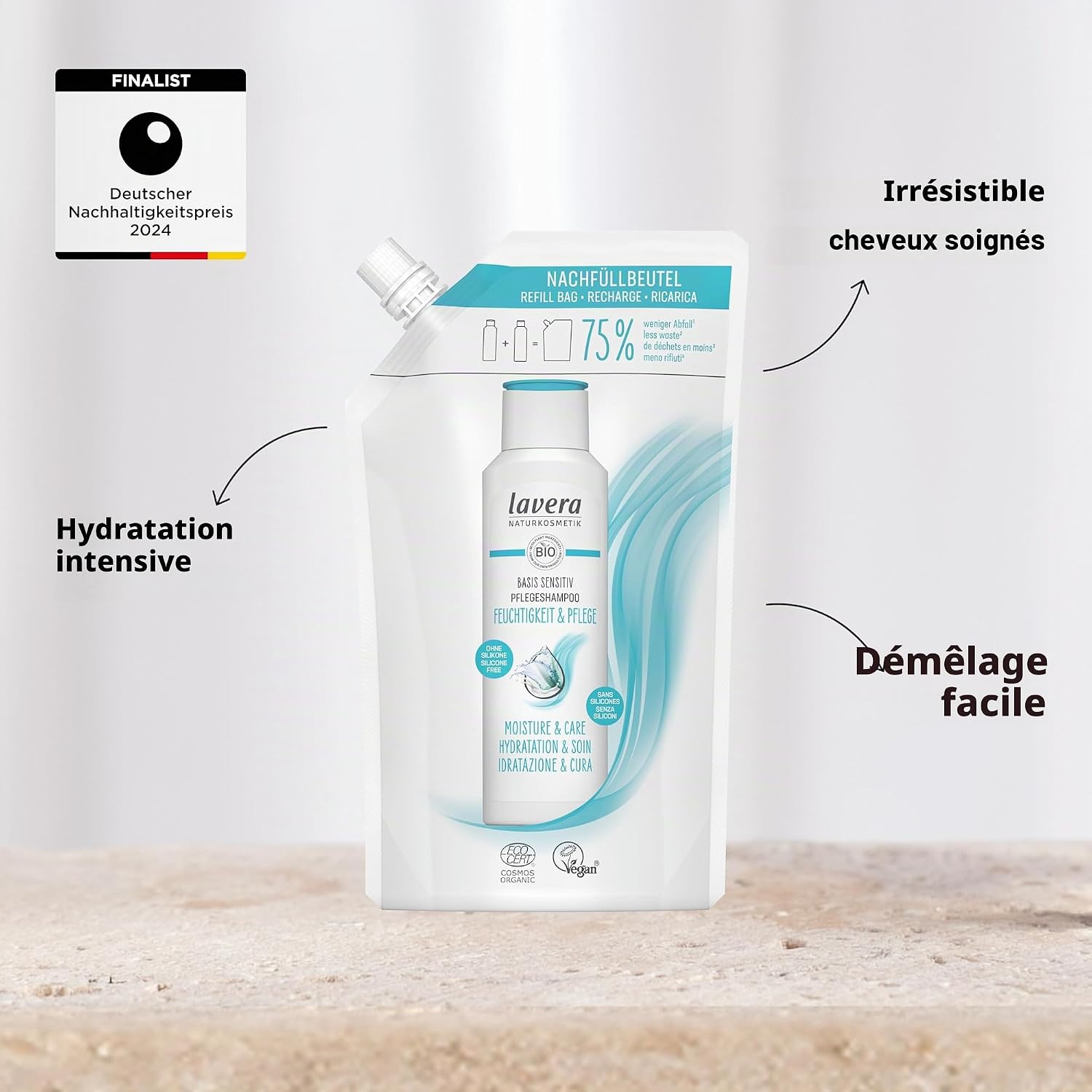 Thumbnail 1 de lavera Basis Sensitiv hydraterende shampoo, siliconenvrij en vegan, 500 ml