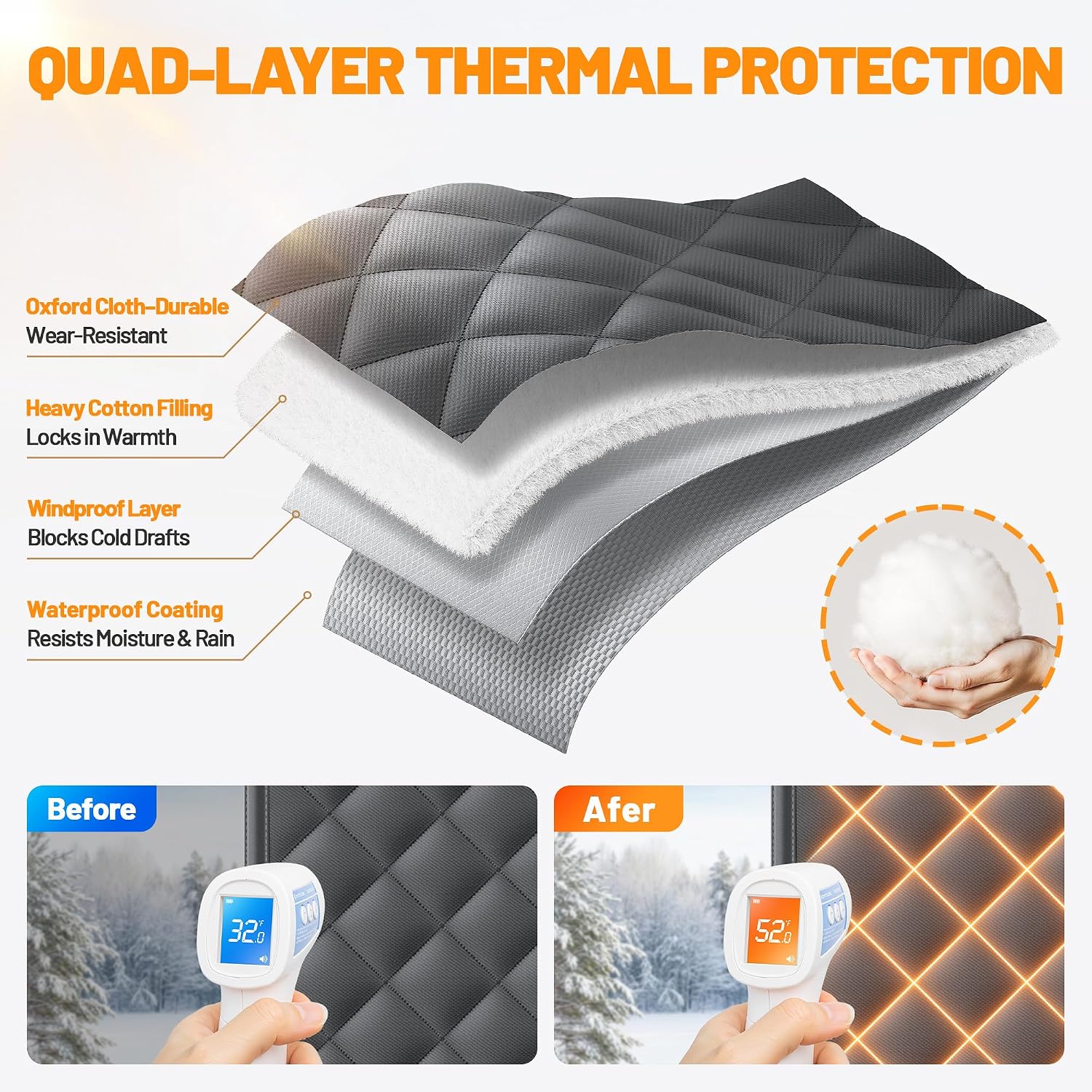 Thumbnail 4 de Magnetic insulated door curtain, 30 x 80 inches