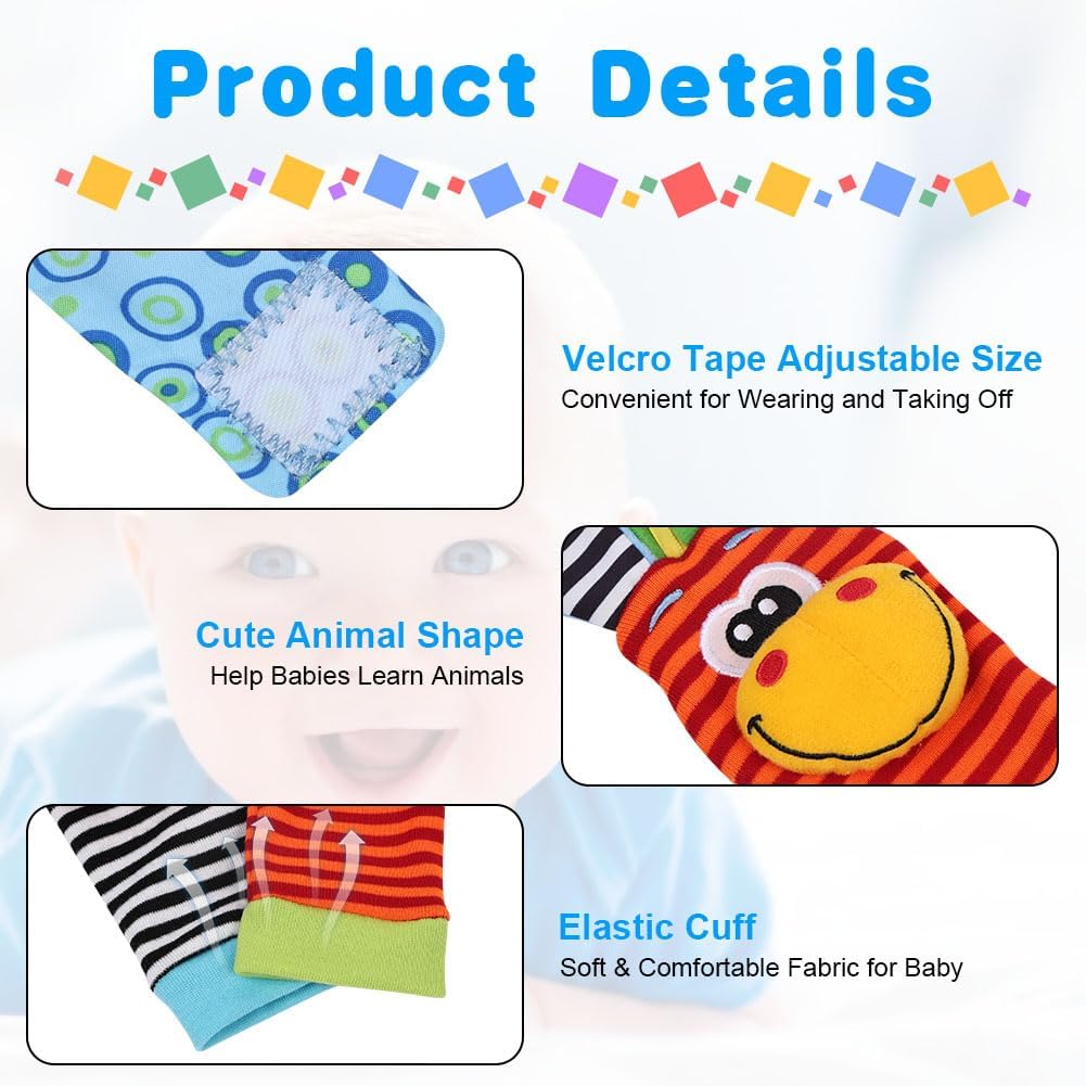 Thumbnail 2 de HAGOT Calzini Sonaglio Neonato: sonaglio da polso e caviglia per stimolare il bimbo da 0 a 12 mesi