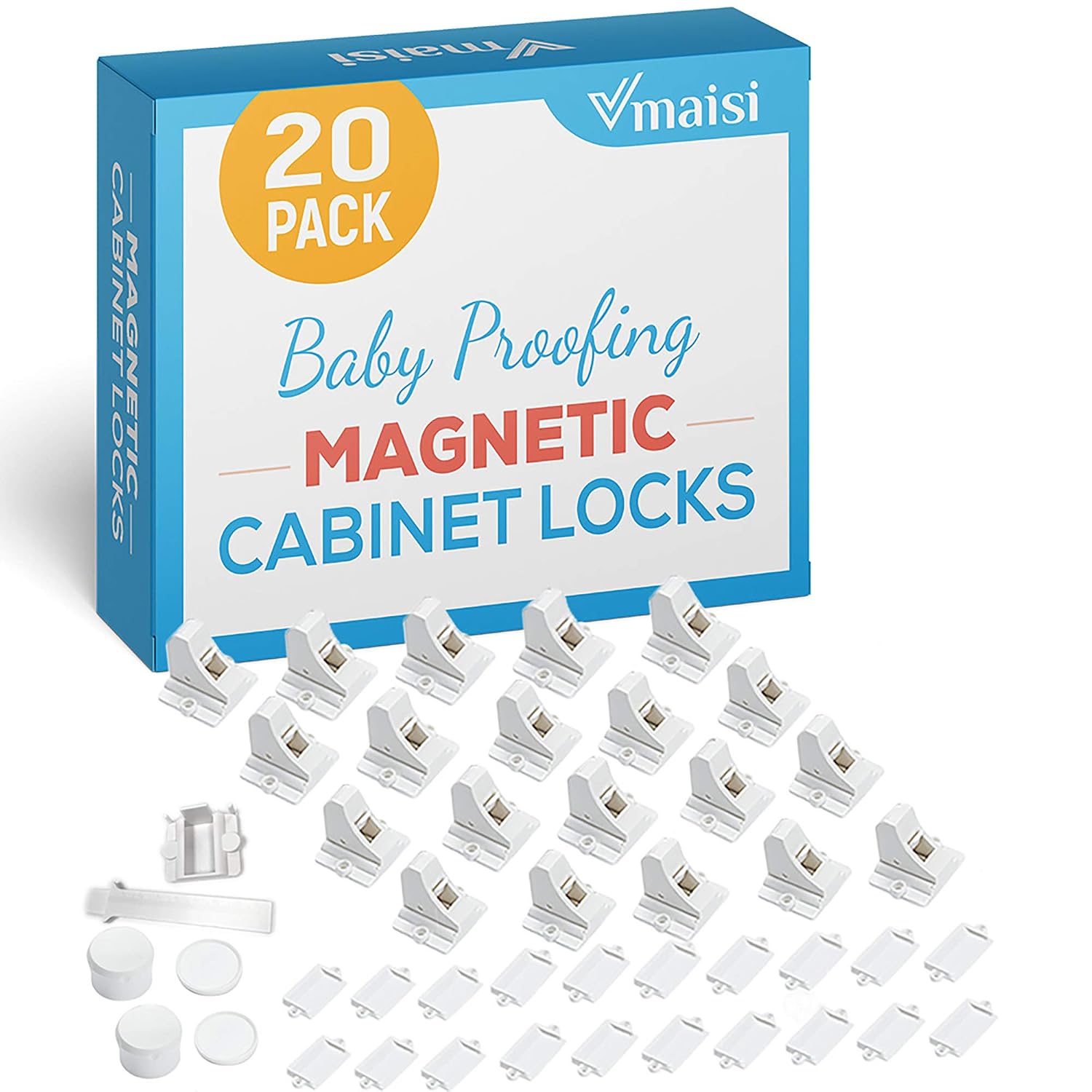 Imagen de Vmaisi 20 Pack Magnetic Cabinet Locks with 2 Keys en OfertitasTOP