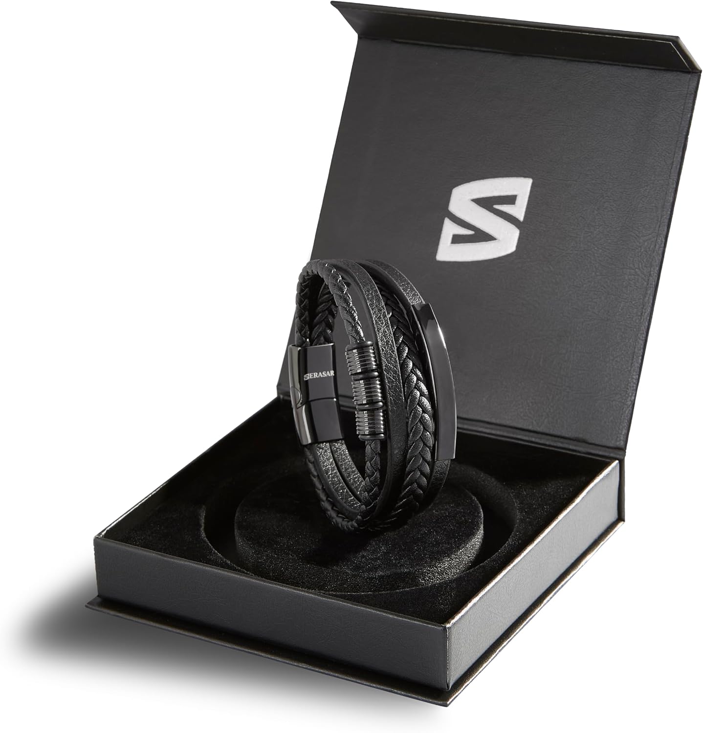 Detalle 2 de SERASAR Bracelet Homme Cuir Magnétique