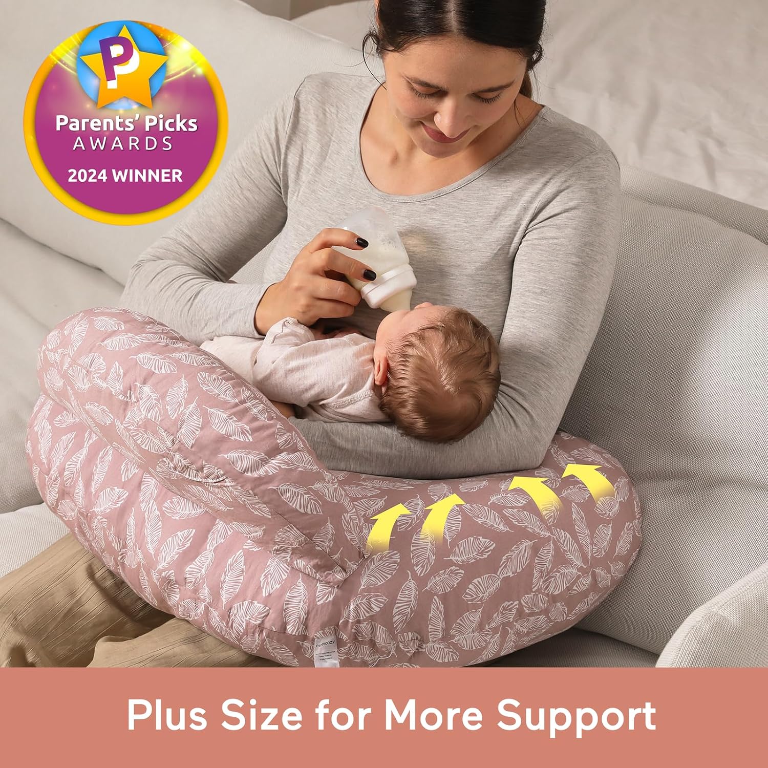 Detalle de momcozy Nursing Pillow Ergonomic Support, Pink
