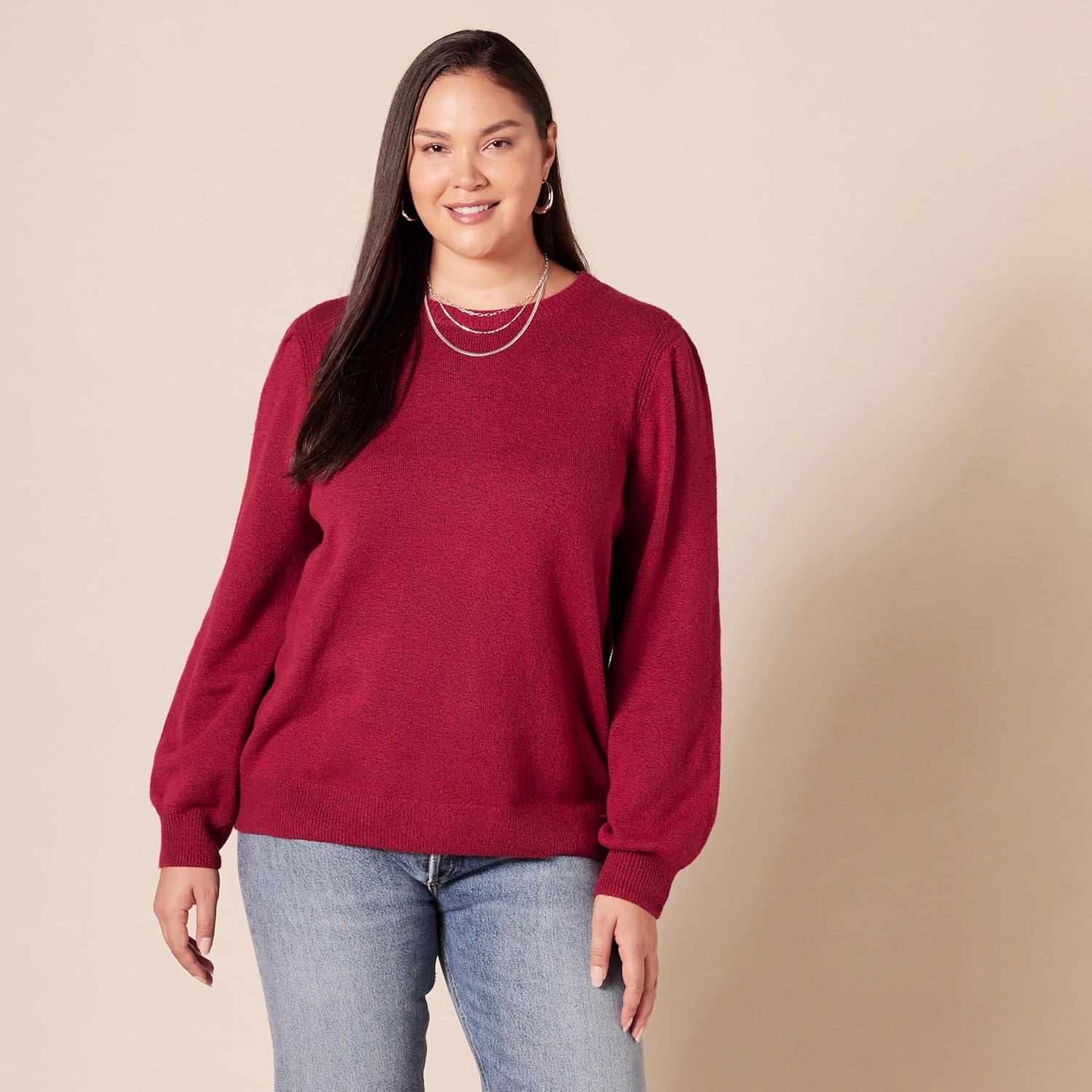 Thumbnail 4 de Amazon Essentials Damen Soft-Touch-Pullover mit plissierter Schulter und Rundhalsausschnitt