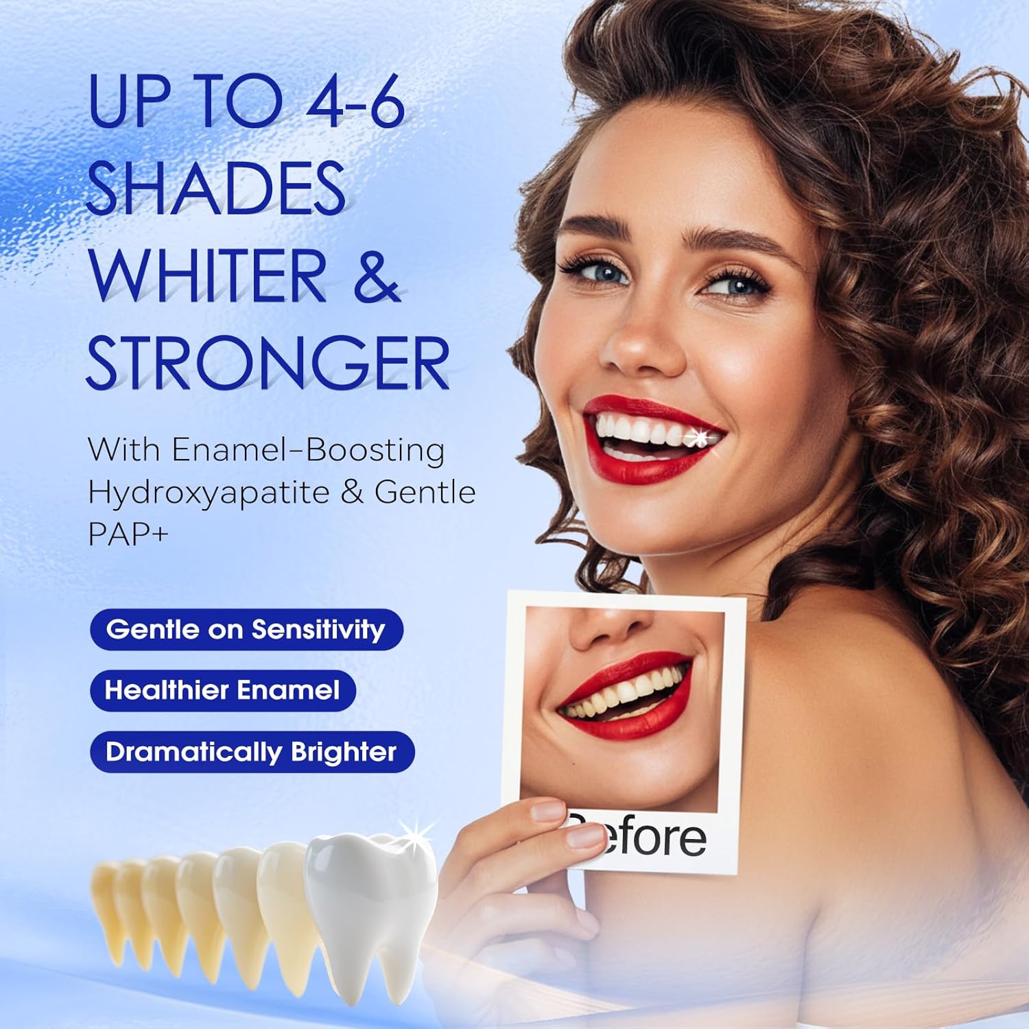 Detalle de Kit blanchiment dentaire PAP+ : gel PAP 10 ml + plateau réutilisable, sans peroxyde et sans sensibilité (goût menthe)