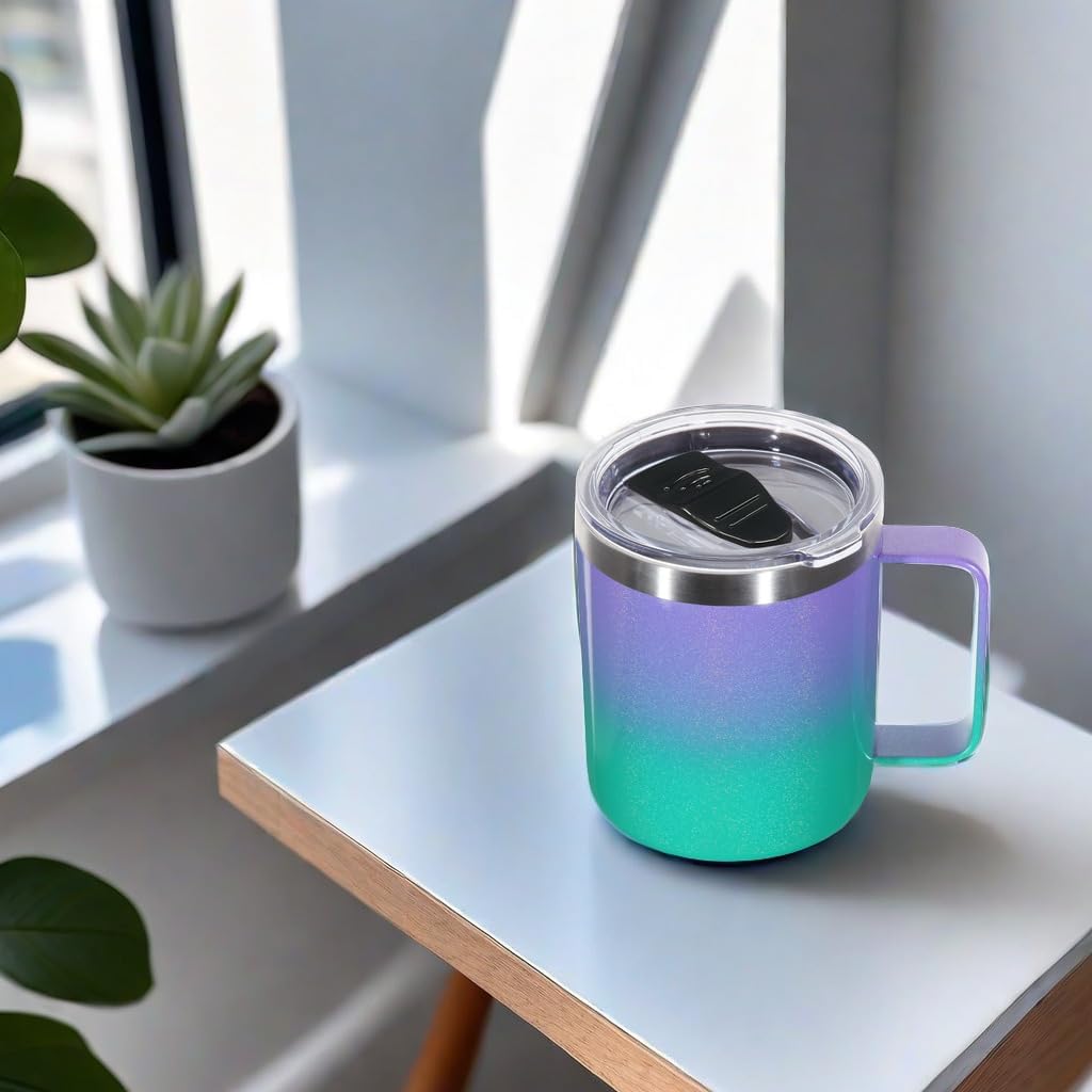 Detalle de Volhoply 14oz isolerad kaffemugg i rostfritt stål, 2-pack