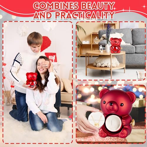 Thumbnail 3 de Aloskart Oso Rosa preservada con collar de corazón y caja de regalo