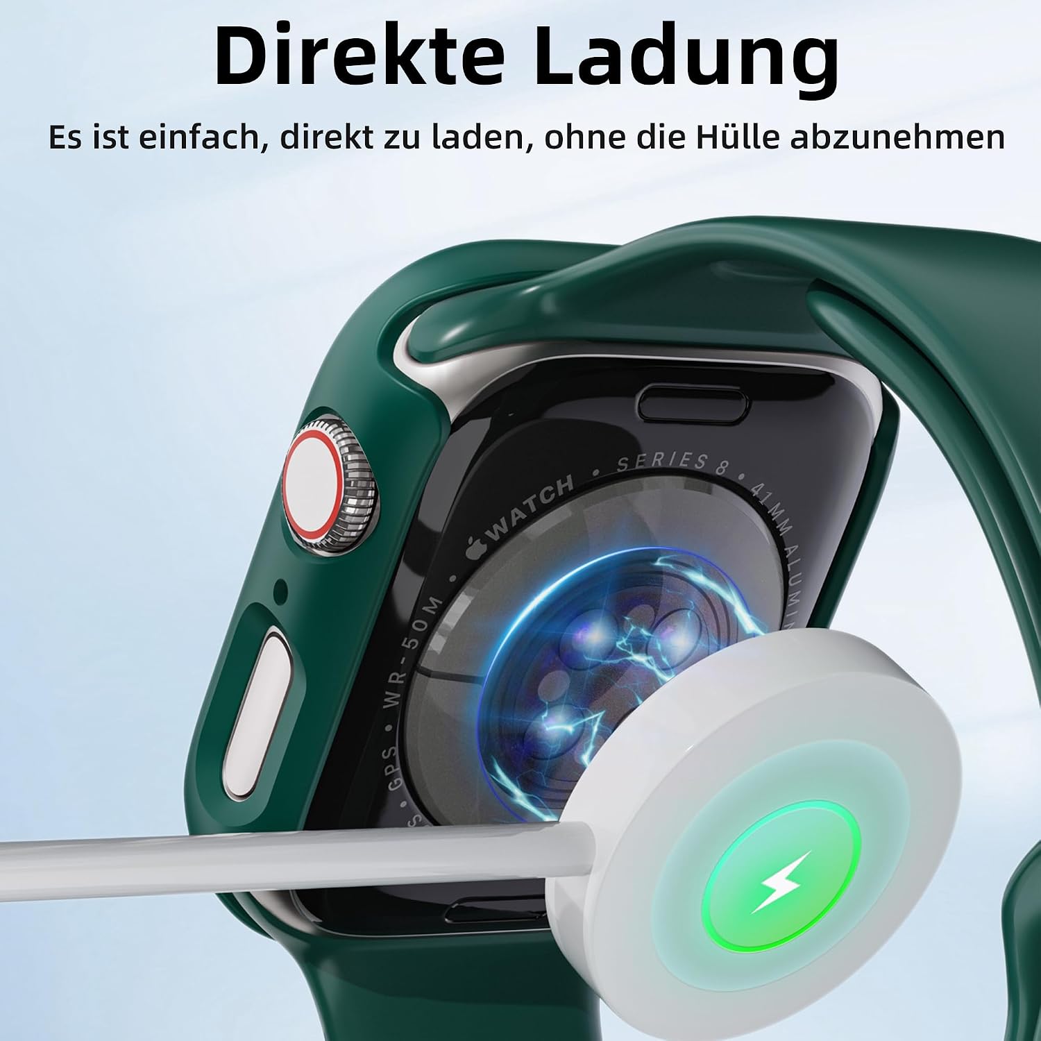 Thumbnail 6 de GEEDOOWIN Schutzhülle für Apple Watch Series 9/8/7 41 mm (2er-Set) – ultradünner Hart-PC-Rahmen, grün
