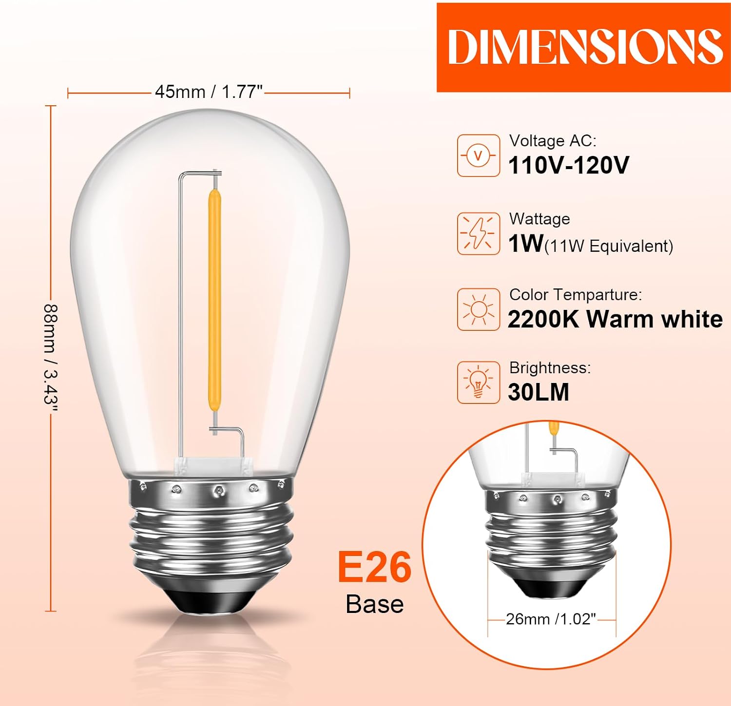 Thumbnail 6 de GvvooHome S14 LED Replacement Bulbs, 36-Pack