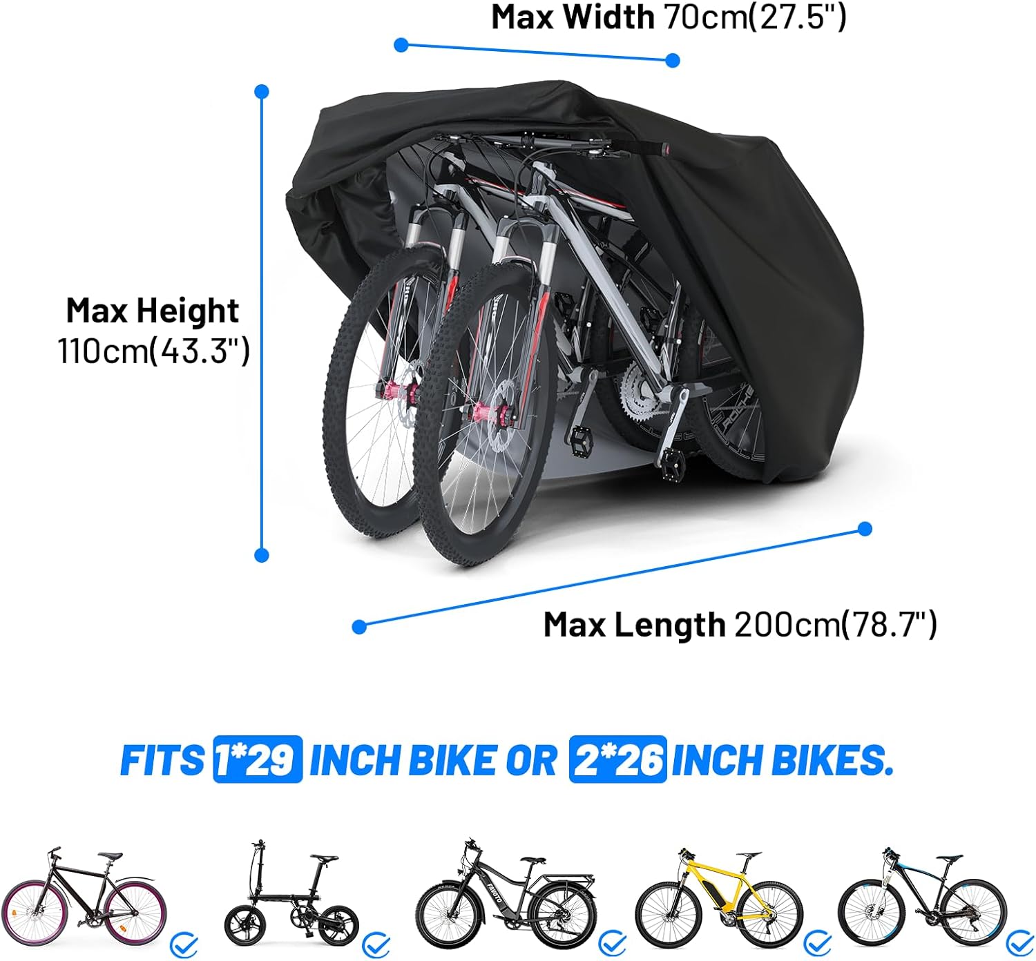 Thumbnail 2 de Favoto Copertura per Bicicletta Esterna Impermeabile 200x70x110 cm: protezione universale per MTB e bici da strada