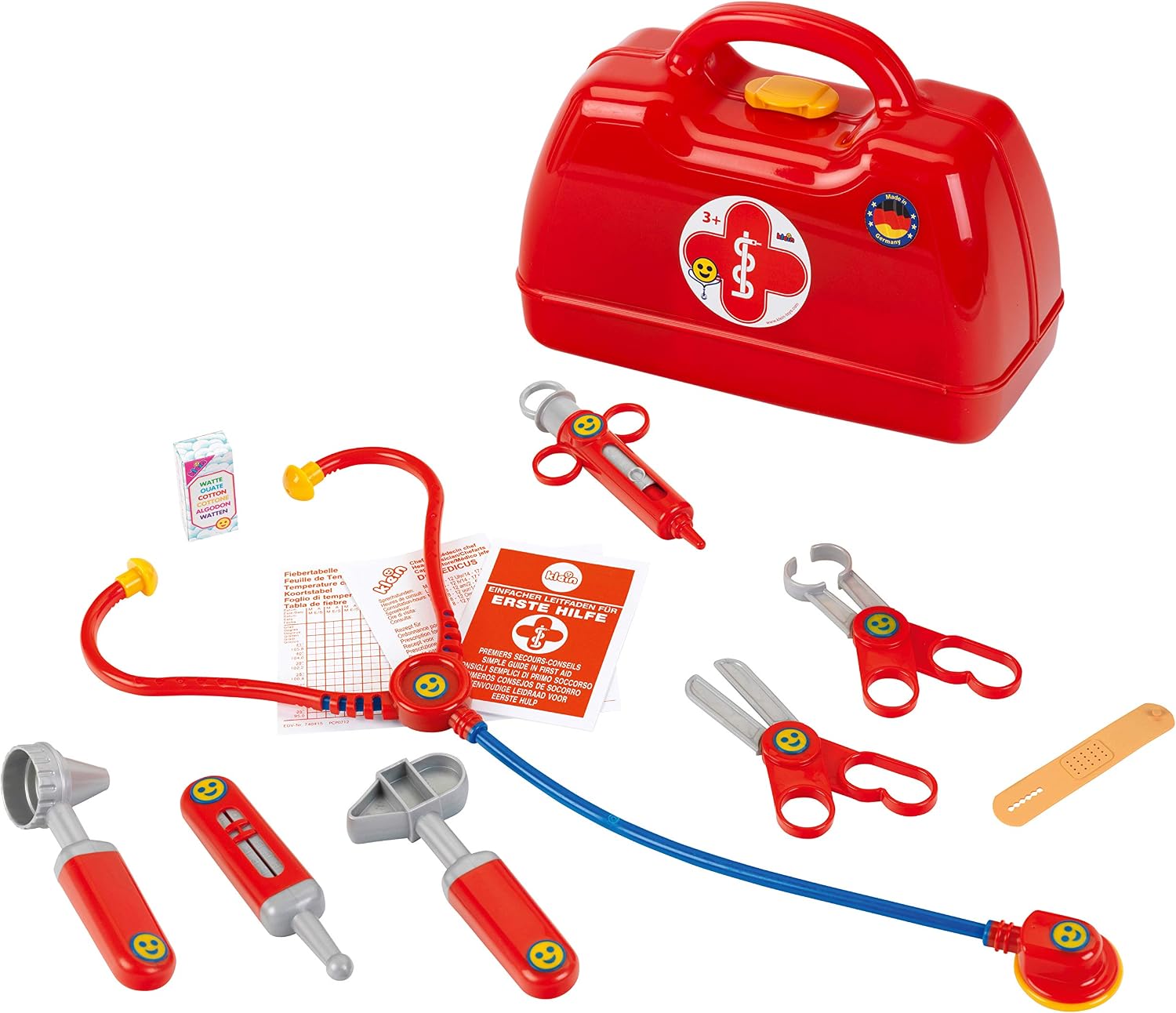 Detalle de Theo Klein 4457 dokterskoffer voor kinderen vanaf 3 jaar, rood kunststof
