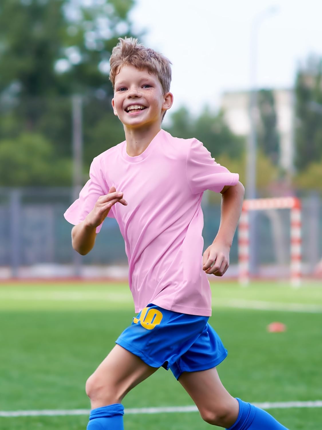 Detalle 2 de IHU Boys' Neon UPF 50+ Short-Sleeve Rash Guard, Quick-Dry Kids' Shirt