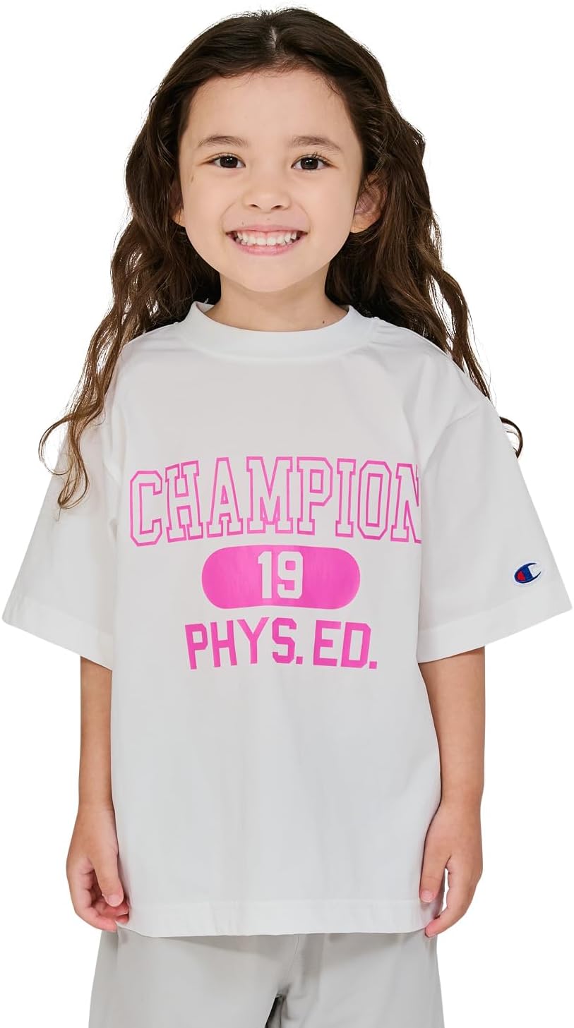 Detalle de Champion CK-D313 キッズ半袖Tシャツ リラックスフィット・速乾・UVカット・耐塩素