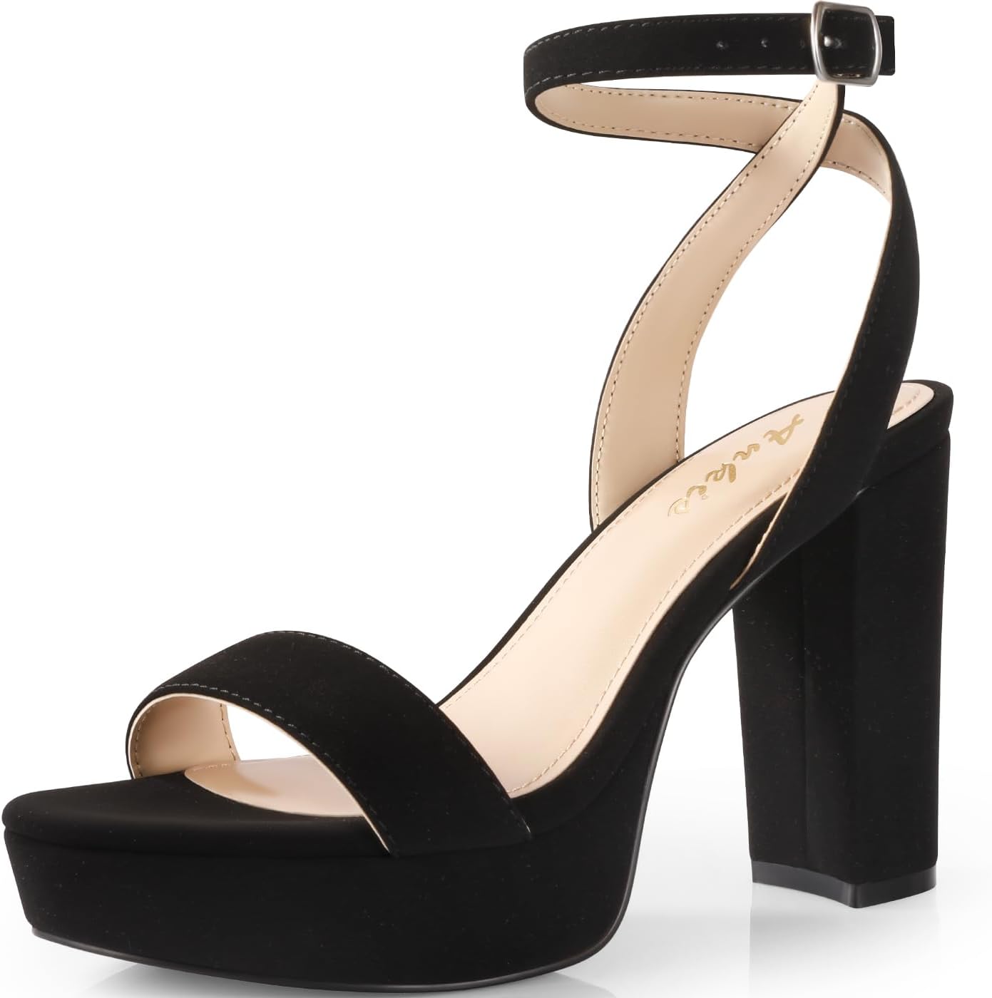 Detalle de Ankis 4-Inch Platform Heeled Sandals with Chunky Heels and Ankle Straps