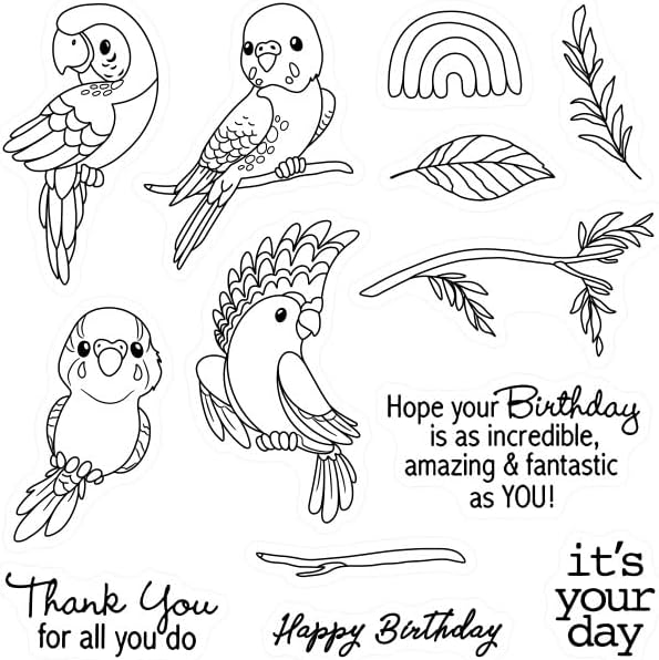 Detalle de LZBRDY Clear Stamp and Metal Cutting Dies Set, 5.5 x 5.5 Inches