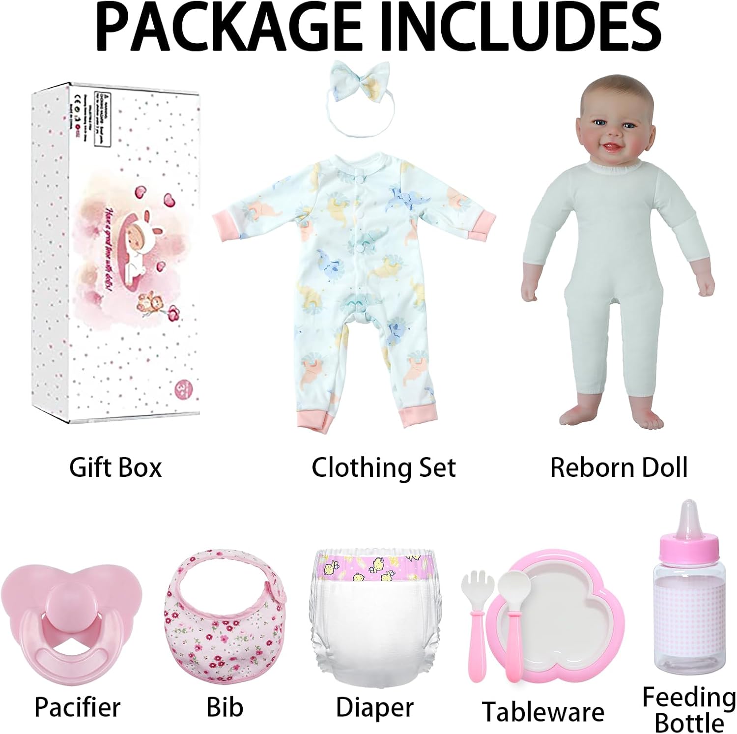 Thumbnail 5 de SCOM Baby Doll Girl, 18-Inch Realistic Soft Body Doll with Accessories