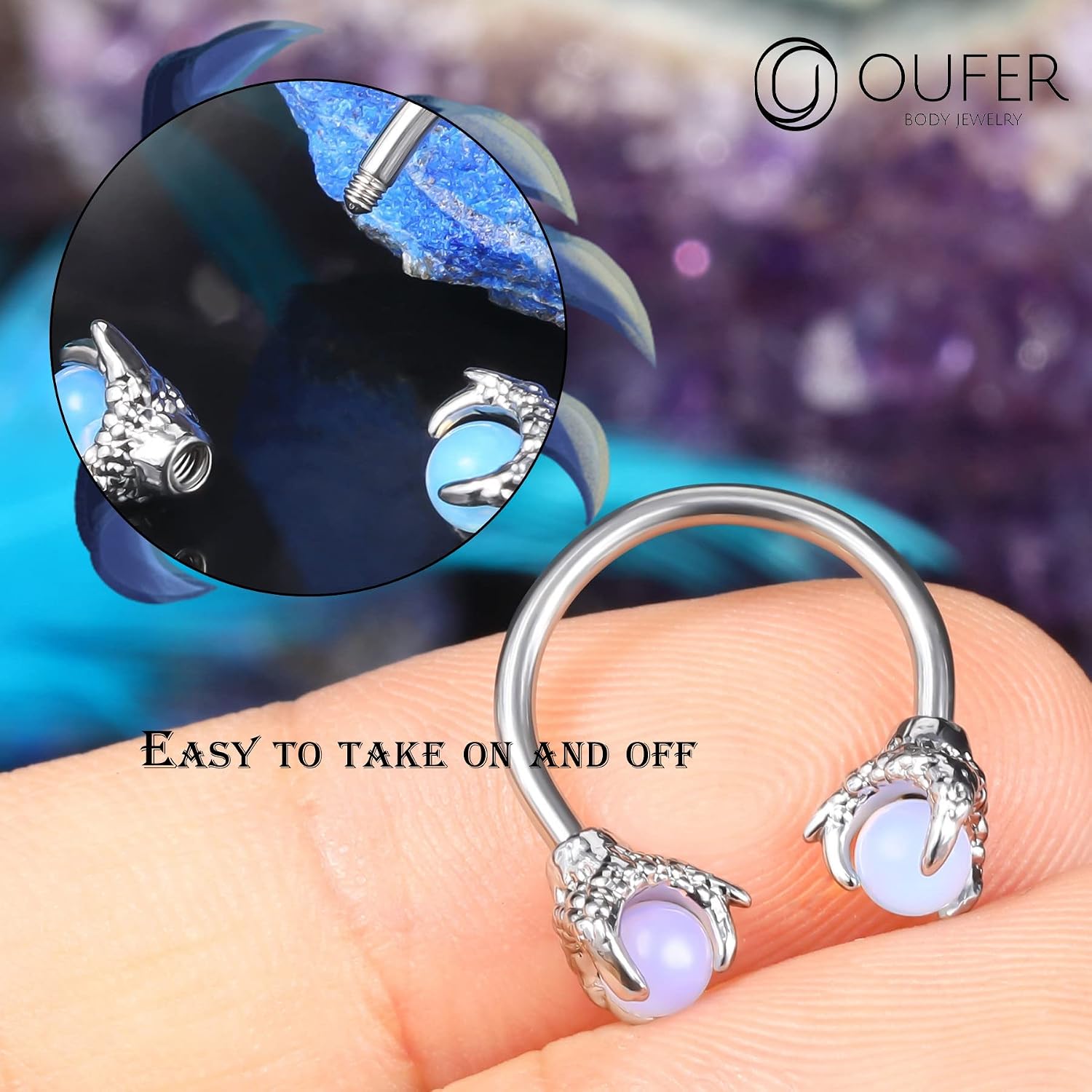 Thumbnail 3 de OUFER 16G Anneau Septum Hélix Dragon
