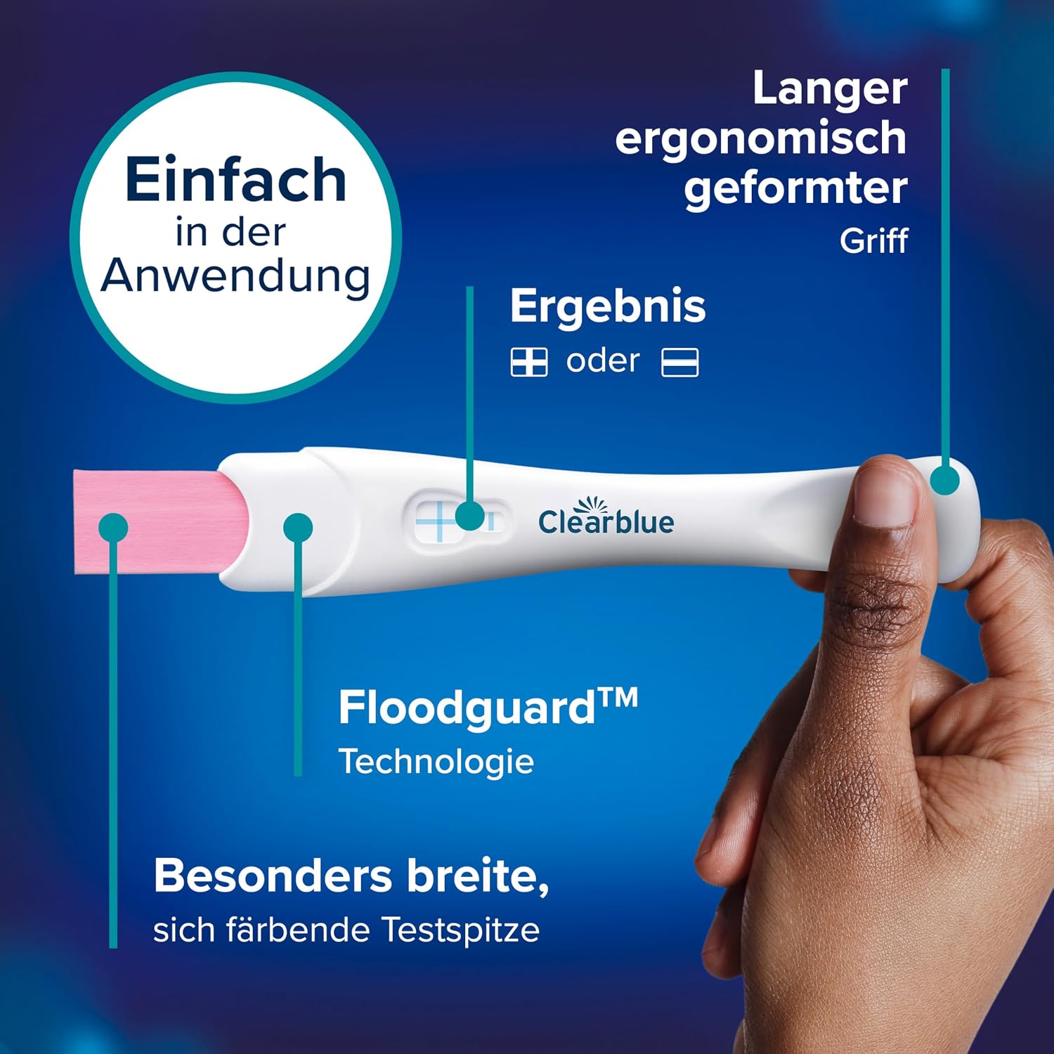 Detalle de Clearblue Schwangerschaftstest Schnelle Erkennung Vorteilspack – 3 Tests